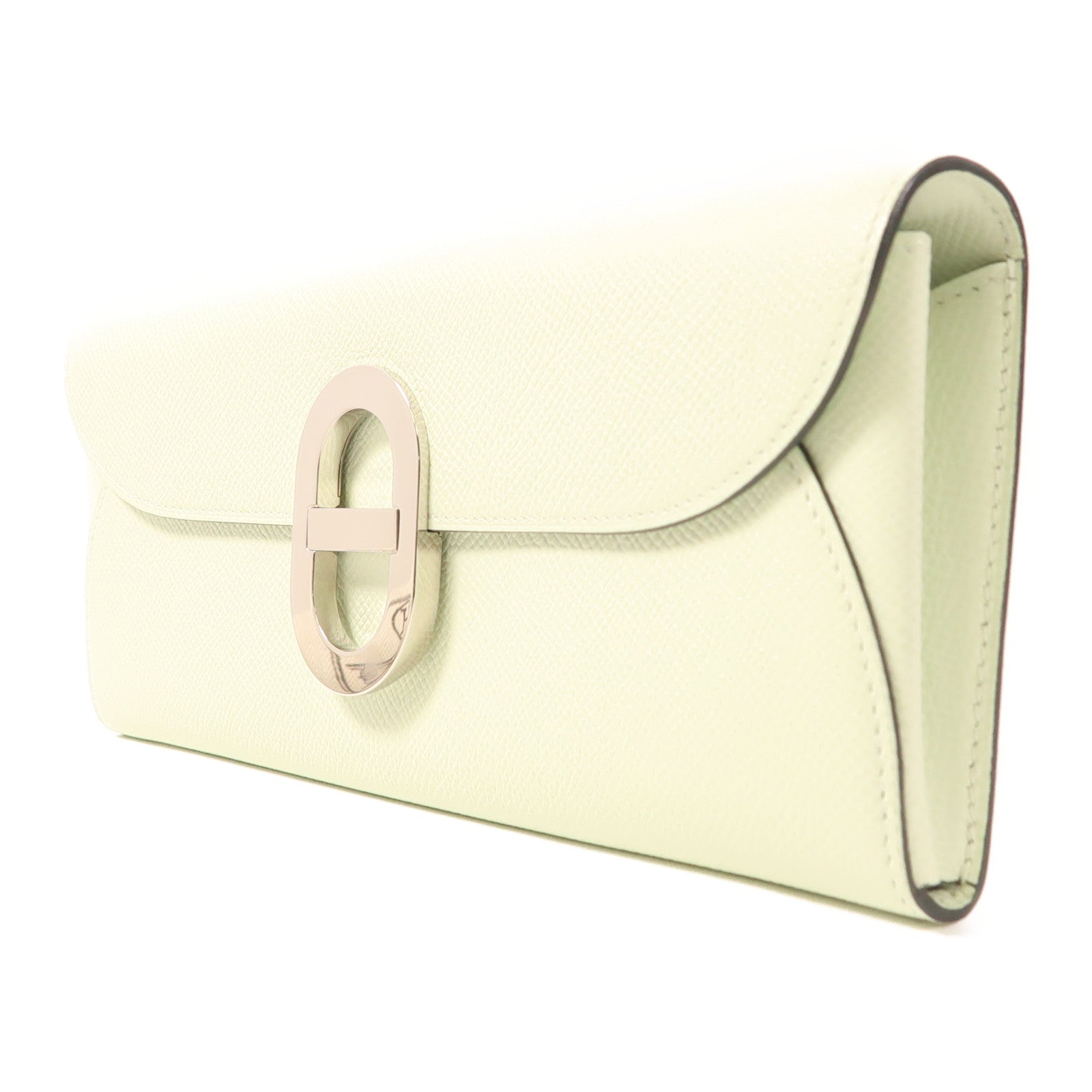 HERMES Epsom皮革Maillon To Go銀扣肩背袋Vert Fizz