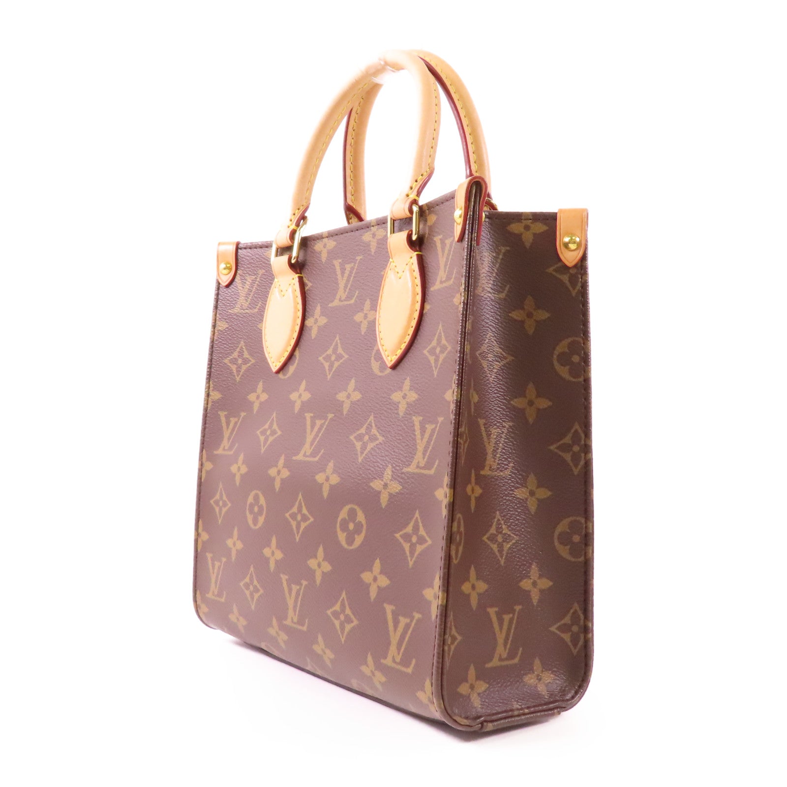 LOUIS VUITTON Monogram Sac Plat BB金扣手挽肩背兩用袋