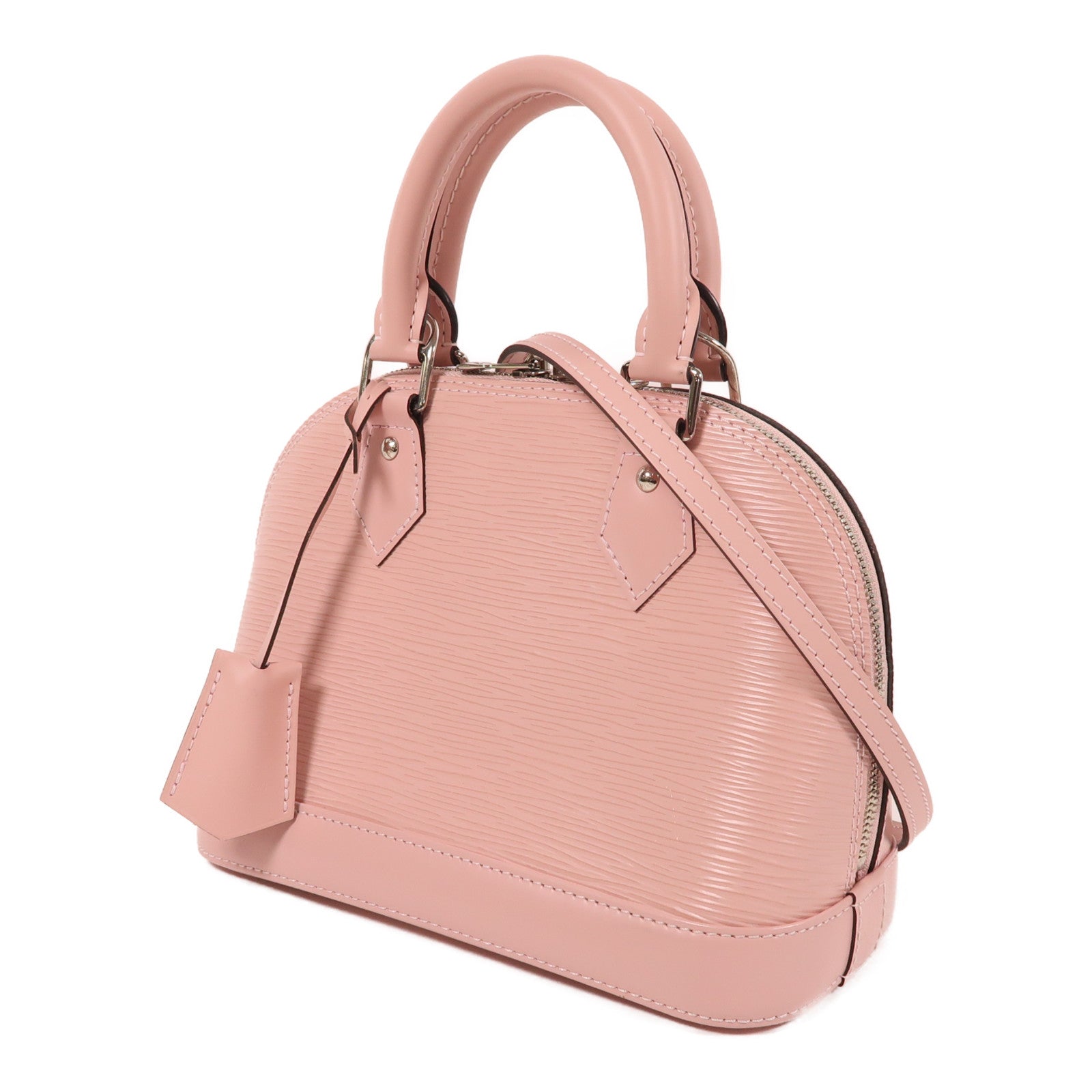LOUIS VUITTON Epi Alma BB銀扣手挽肩背兩用袋粉紅色