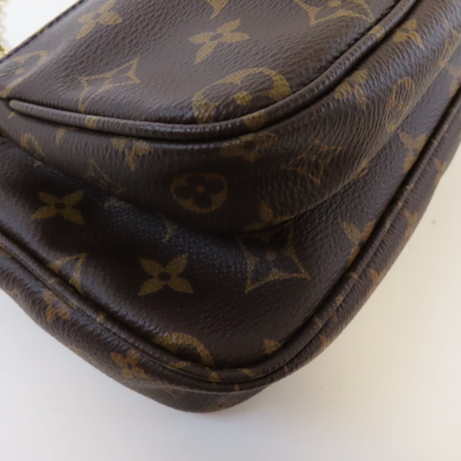 LOUIS VUITTON Monogram Multi Pochette Accessories金扣鏈帶手挽肩背兩用袋啡色/粉紅色
