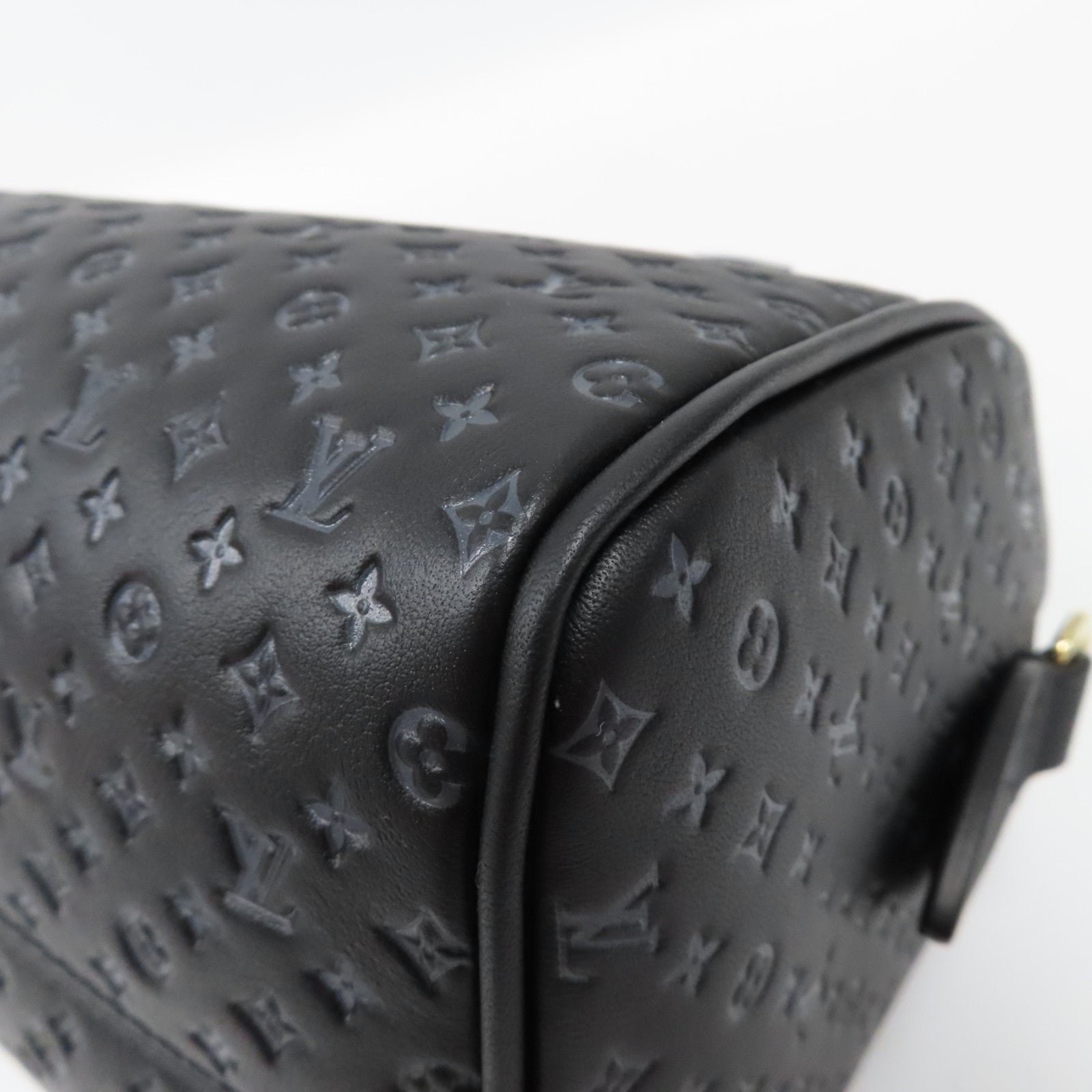 LOUIS VUITTON Nanogram Speedy Bandouliere 20金扣手挽肩背兩用袋黑色