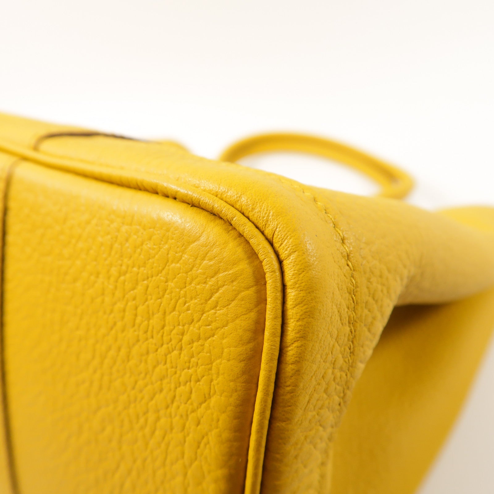 HERMES Negonda皮革Garden Party PM銀扣手挽袋Jaune Ambre