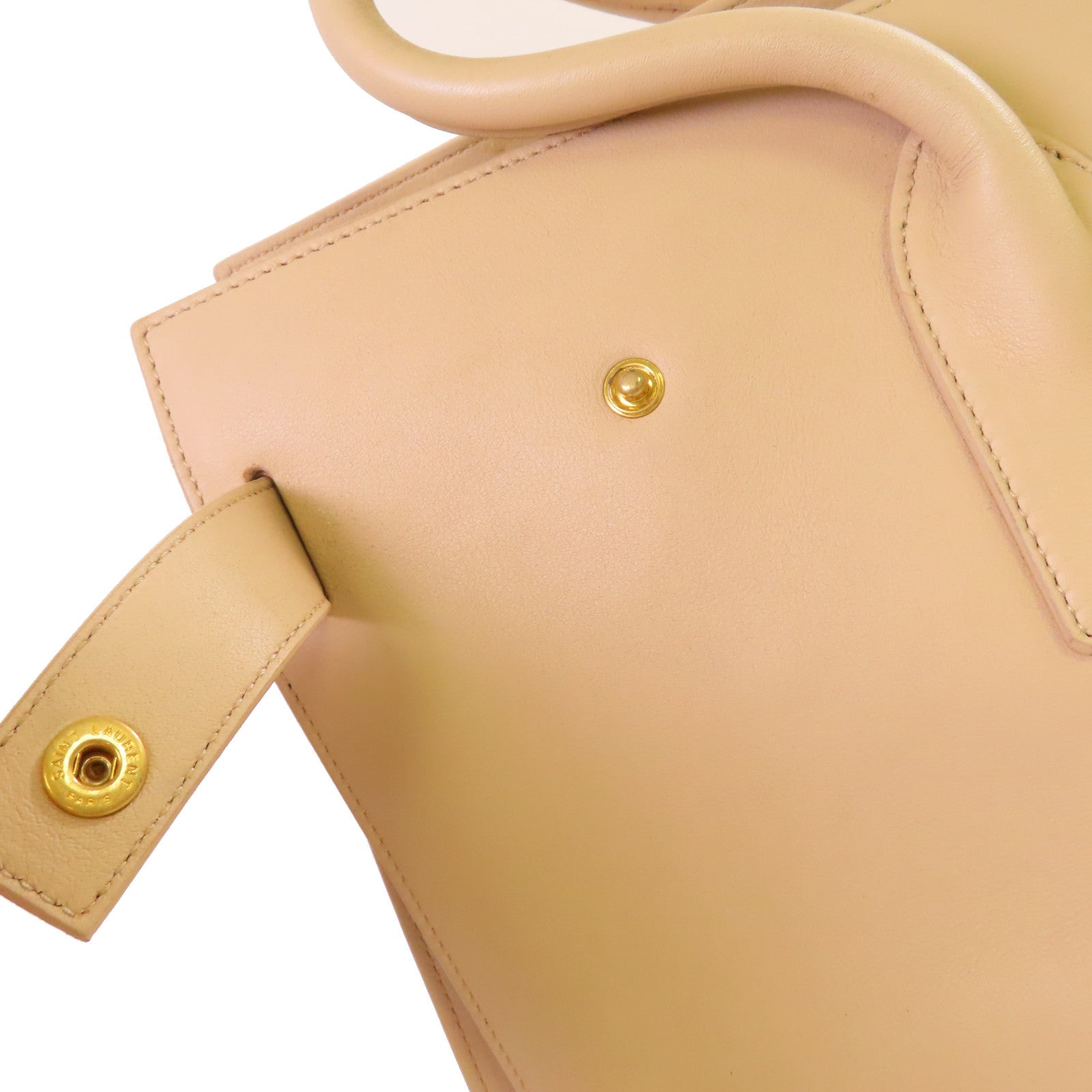 SAINT LAURENT 牛皮皮革Sac De Jour Large Shoulder Bag肩背袋杏色