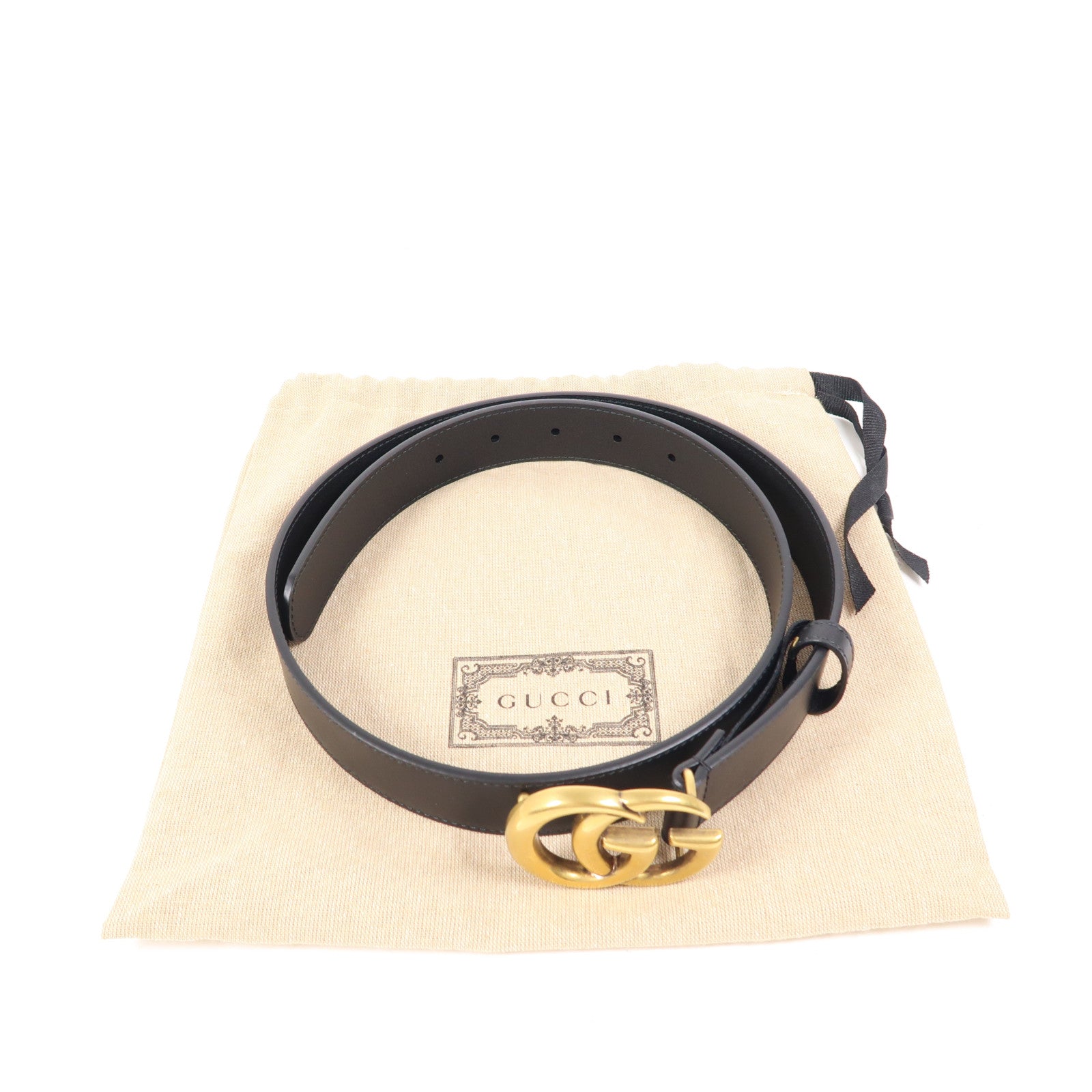 GUCCI 牛皮皮革Belt金扣皮帶