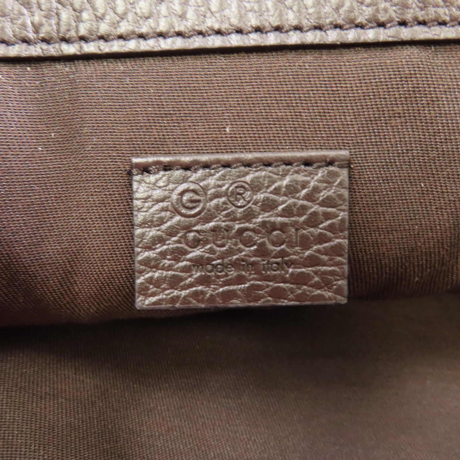 GUCCI 帆布Backpack銀扣背包棕色