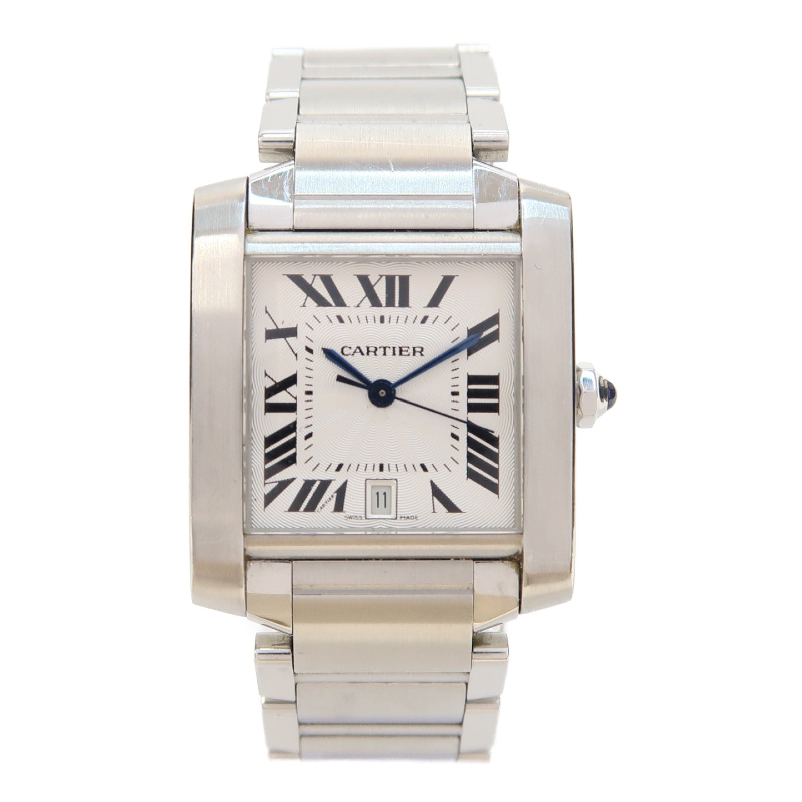 CARTIER Tank Francaise不鏽鋼手錶自動機芯銀色