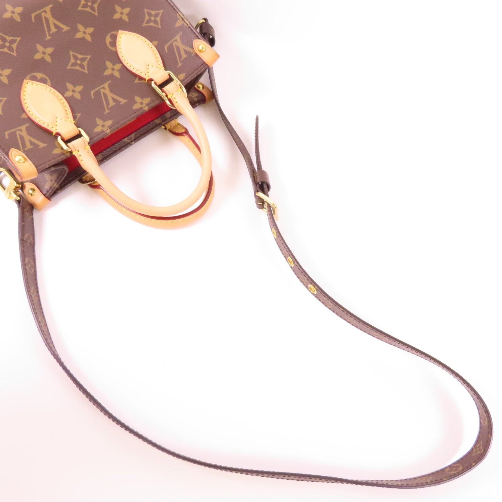 LOUIS VUITTON Monogram Sac Plat BB金扣手挽肩背兩用袋