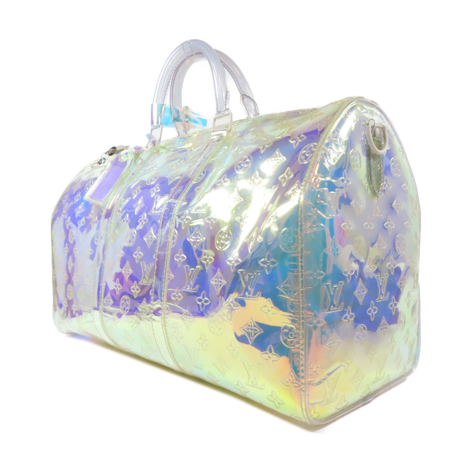 LOUIS VUITTON Monogram Prism Keepall Bandouliere 50手挽肩背兩用袋透明