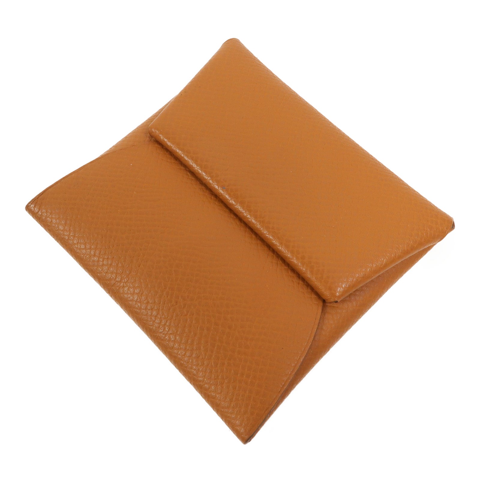 HERMES Epsom皮革Bastia零錢包Gold