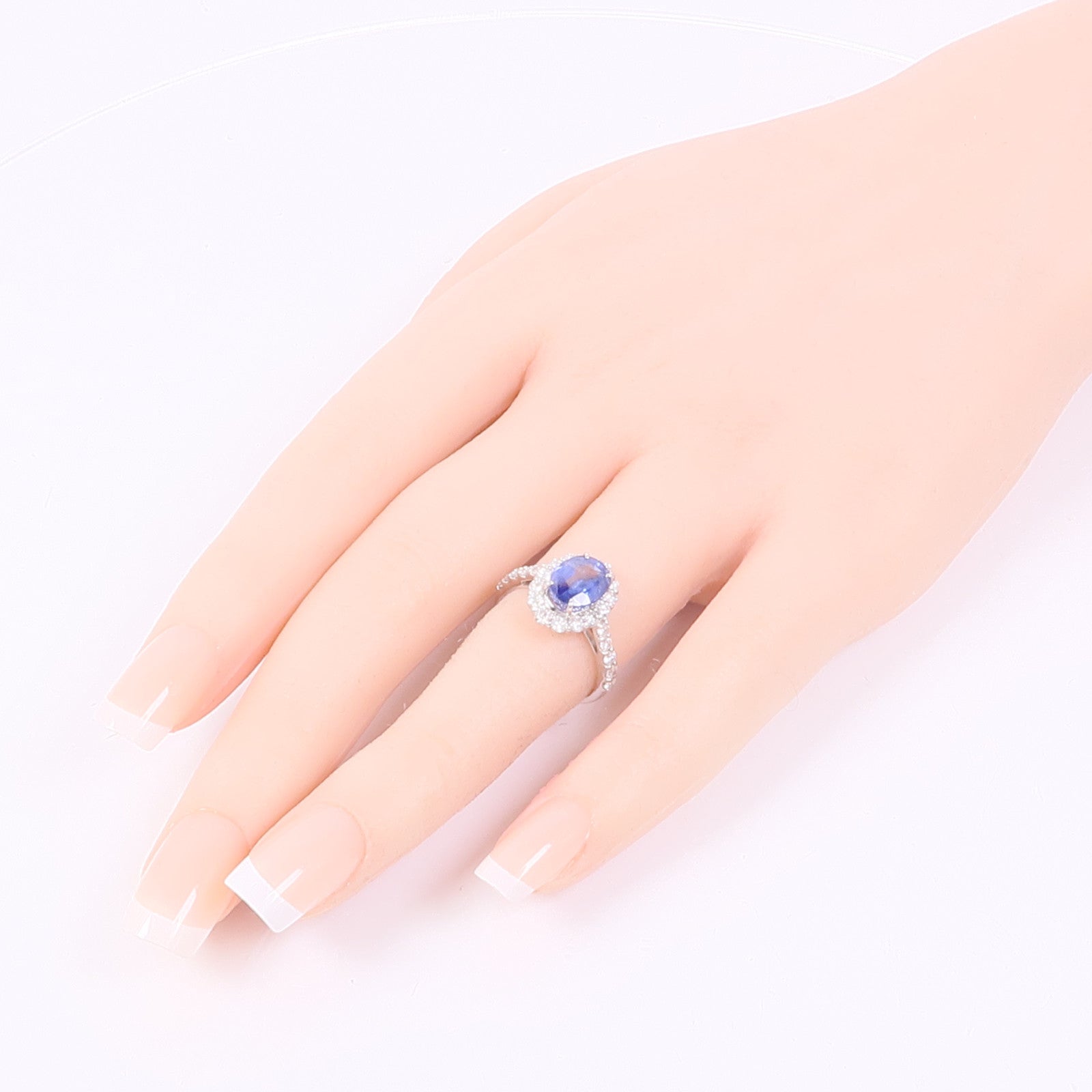 JEWELRY PT950鉑金Sapphire/Diamond Ring藍寶石/鑽石戒指US#6