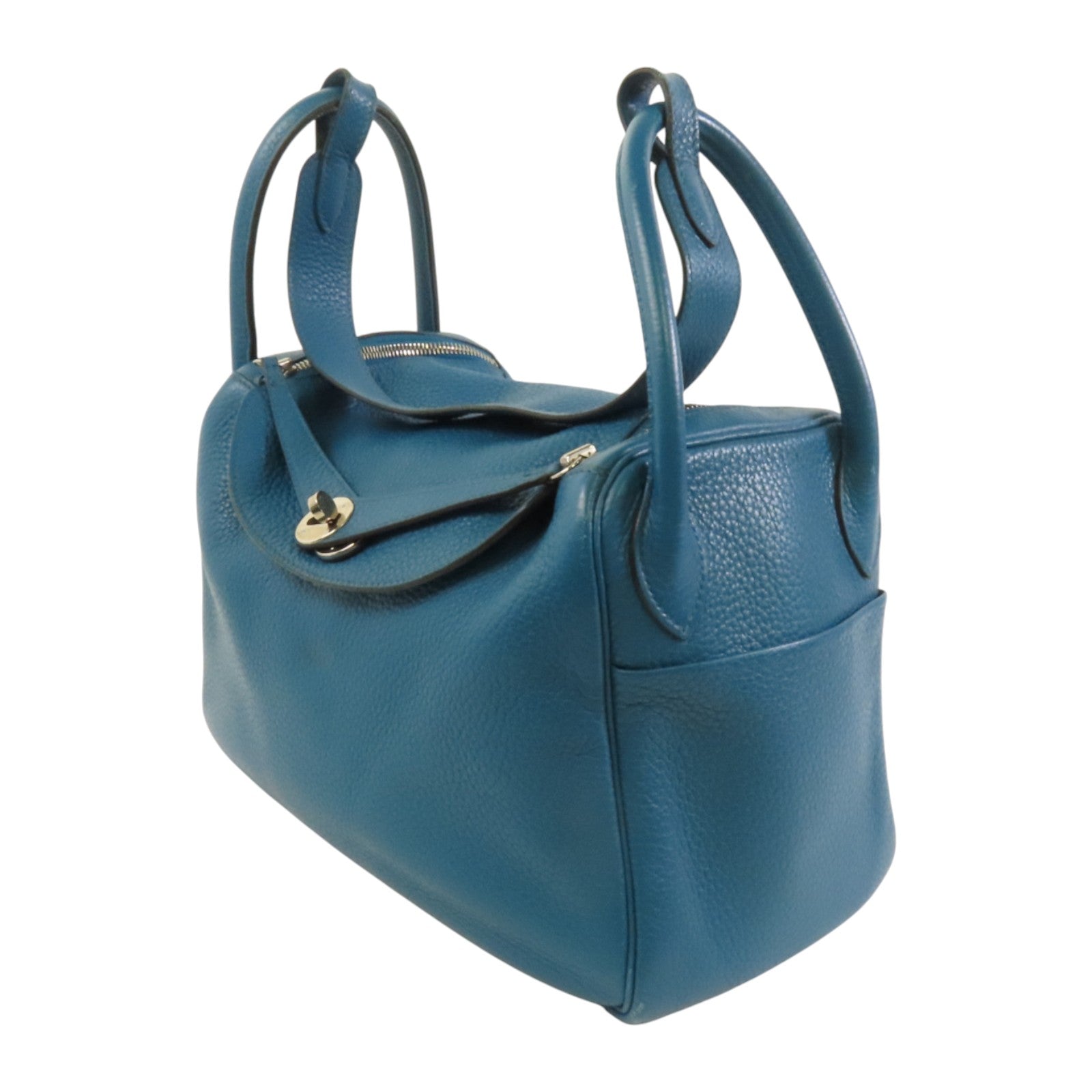 HERMES Clemence皮革Lindy 30銀扣肩背袋