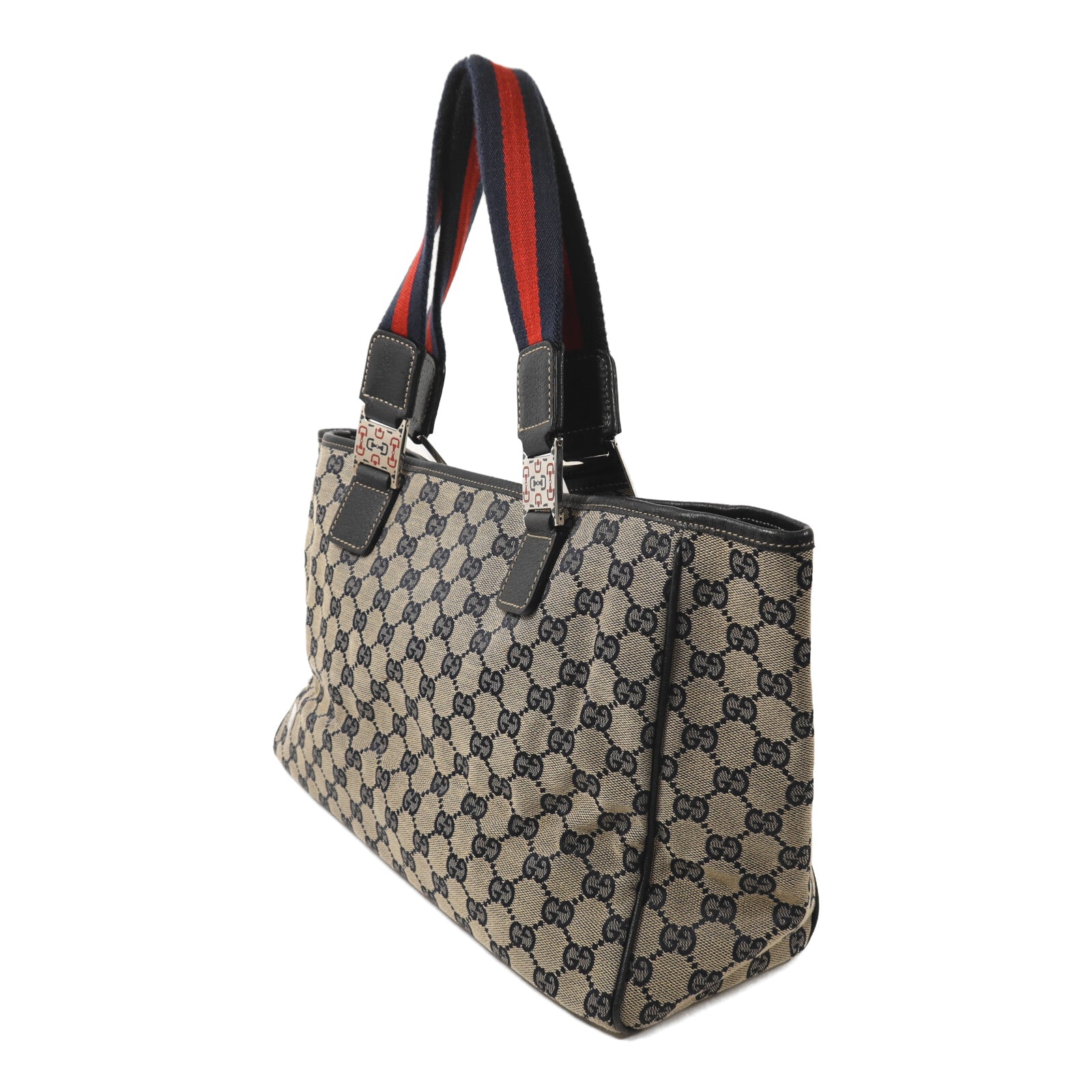 GUCCI 帆布Tote Bag Medium銀扣手挽袋