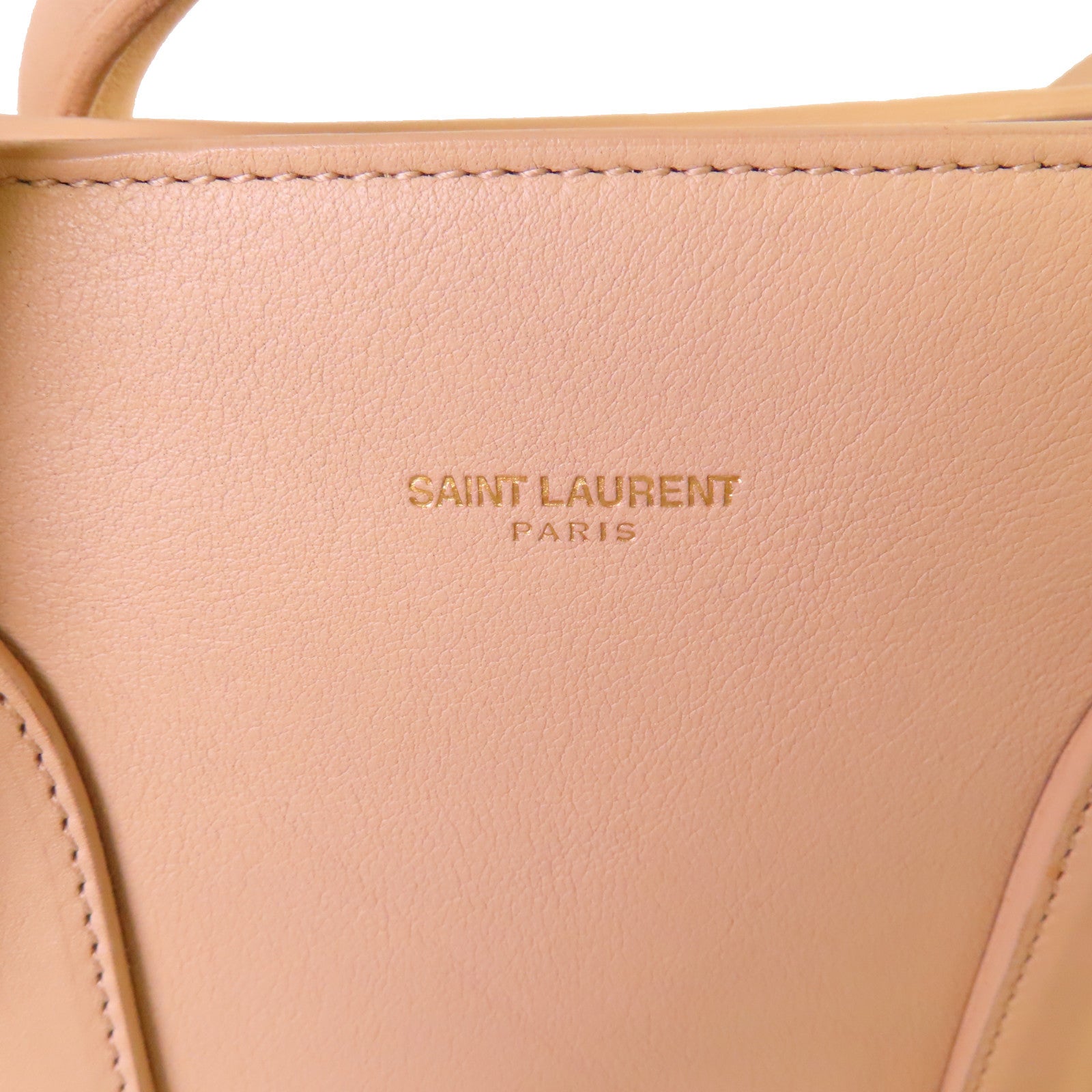 SAINT LAURENT 牛皮皮革Sac De Jour Large Shoulder Bag肩背袋杏色