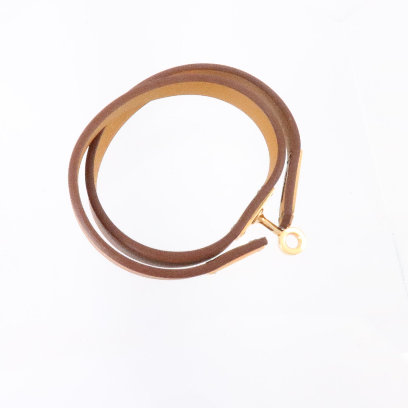 HERMES Swift皮革Mini Kelly Double Tour Bracelet金扣手鏈Gold