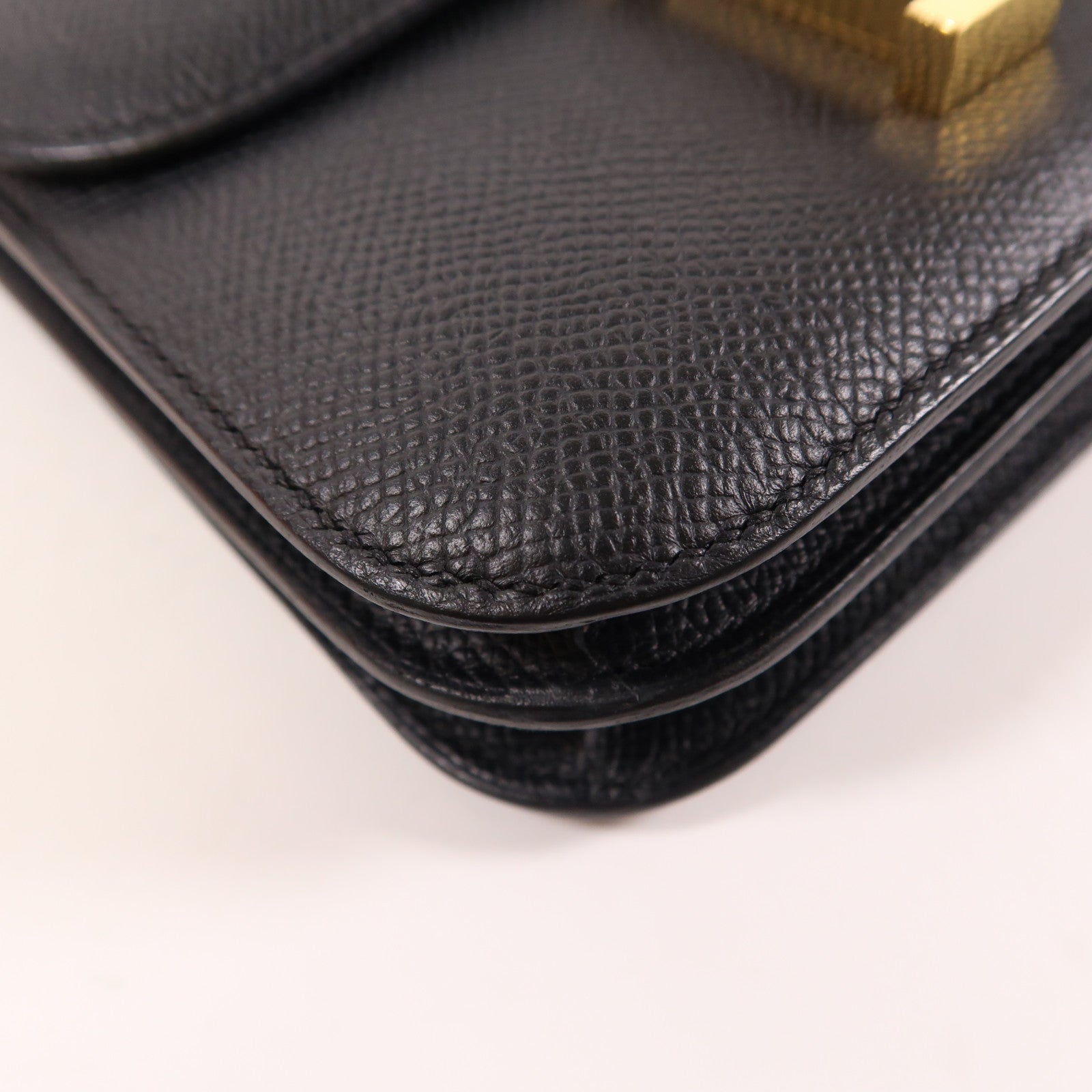 HERMES Epsom皮革Constance Mini肩背袋Noir Black
