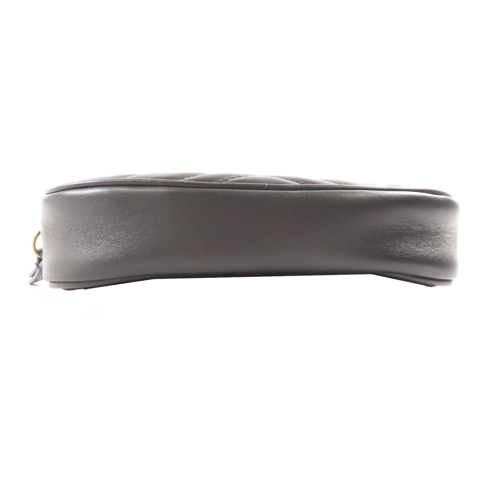 GUCCI GG GHW GG Marmont Waist Bag 476434 Calfskin Leather Black