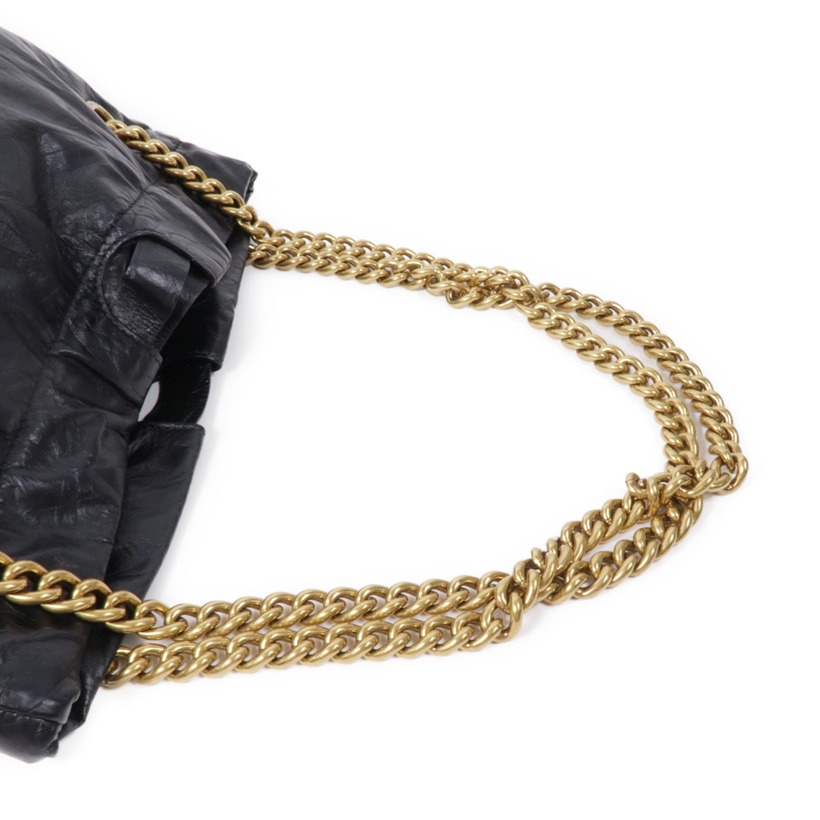BALENCIAGA 牛皮皮革Crush Tote金扣鏈帶肩背袋