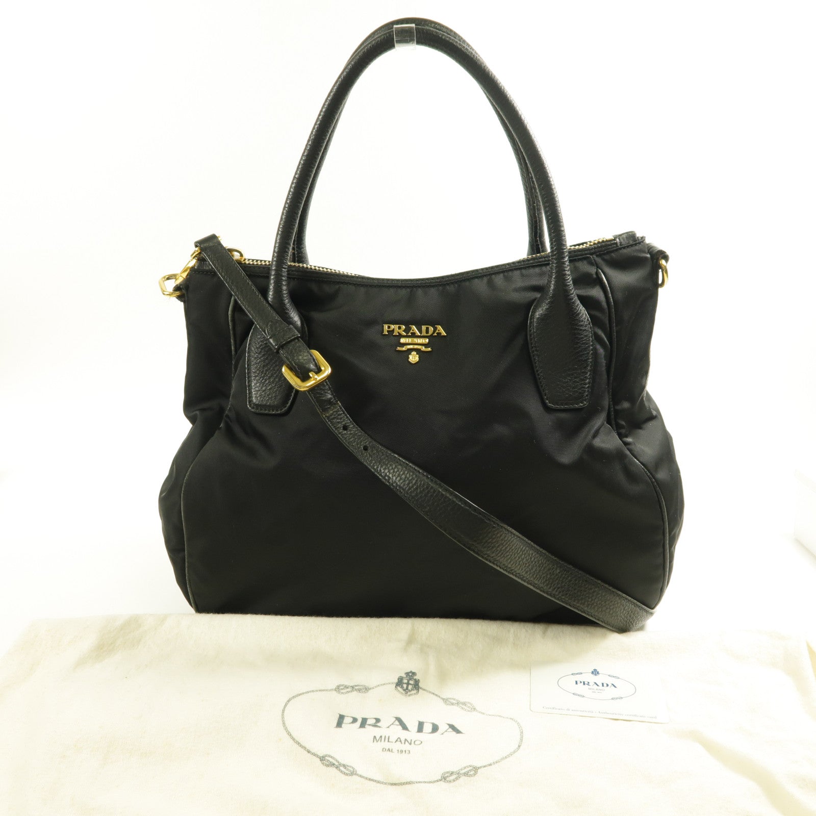 PRADA 尼龍Shoulder Bag金扣手挽肩背兩用袋