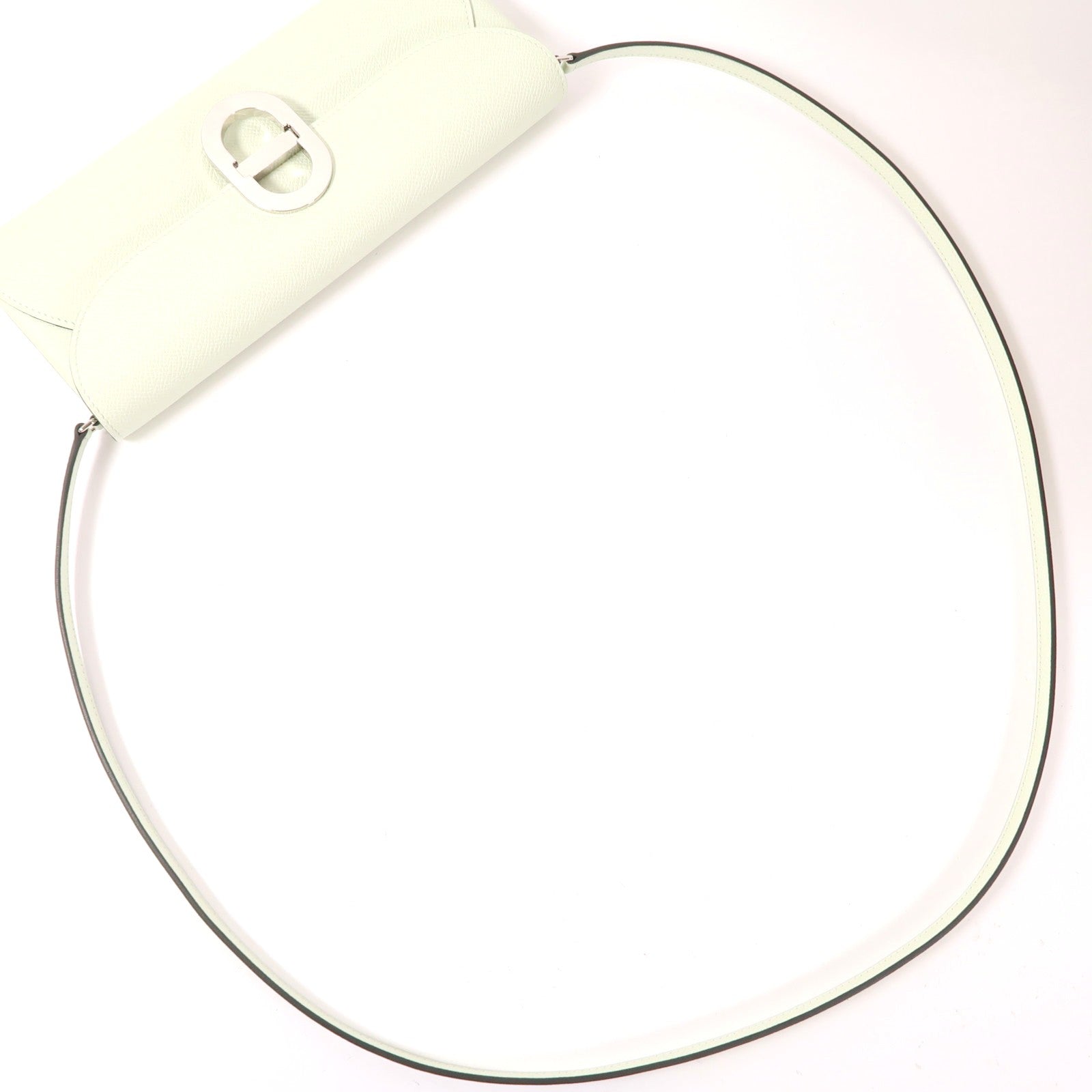 HERMES Epsom皮革Maillon To Go銀扣肩背袋Vert Fizz
