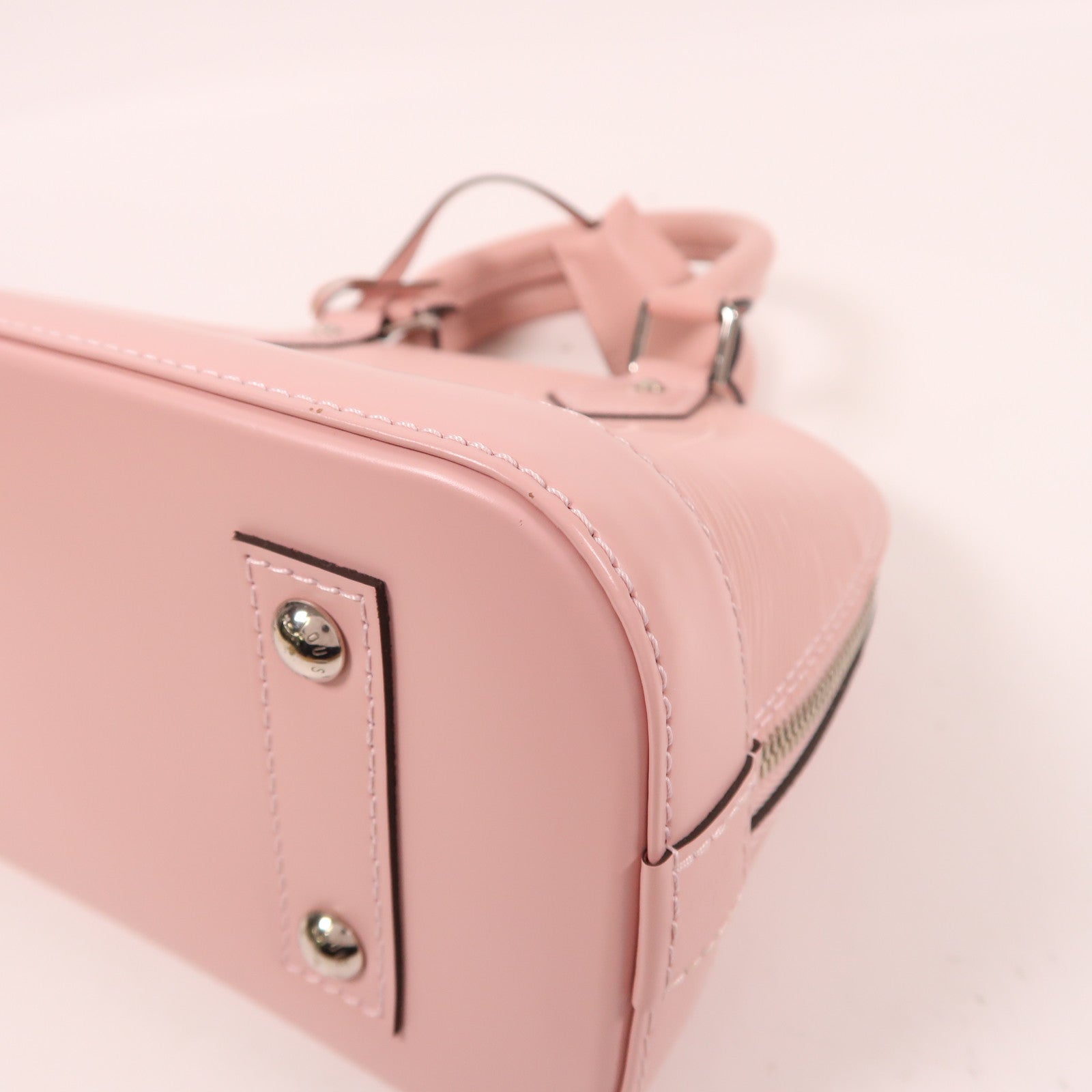 LOUIS VUITTON Epi Alma BB銀扣手挽肩背兩用袋粉紅色