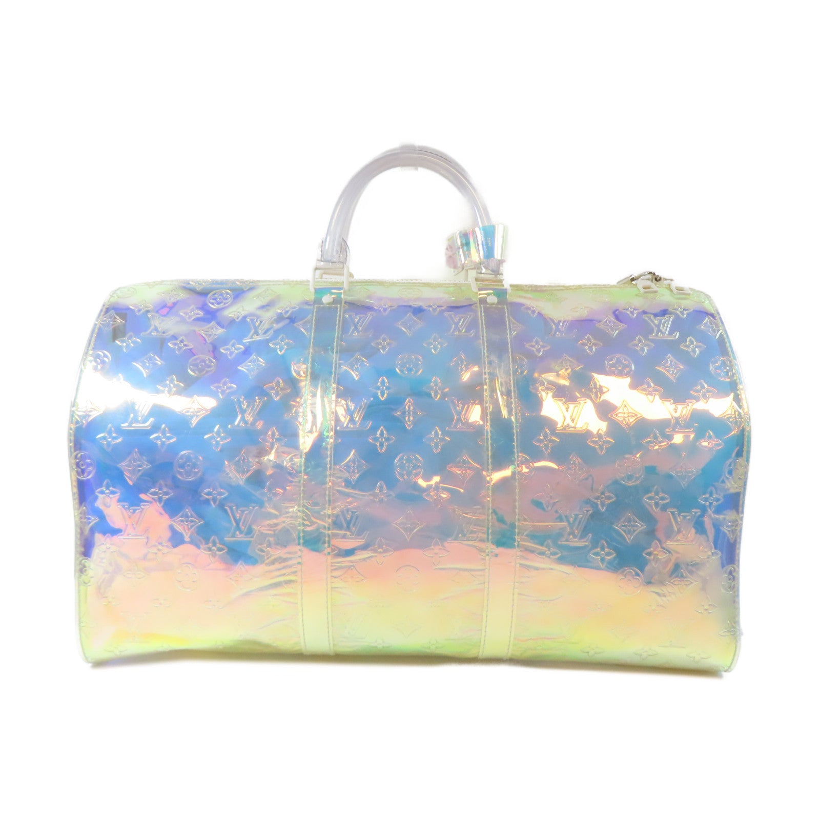 LOUIS VUITTON Monogram Prism Keepall Bandouliere 50手挽肩背兩用袋透明