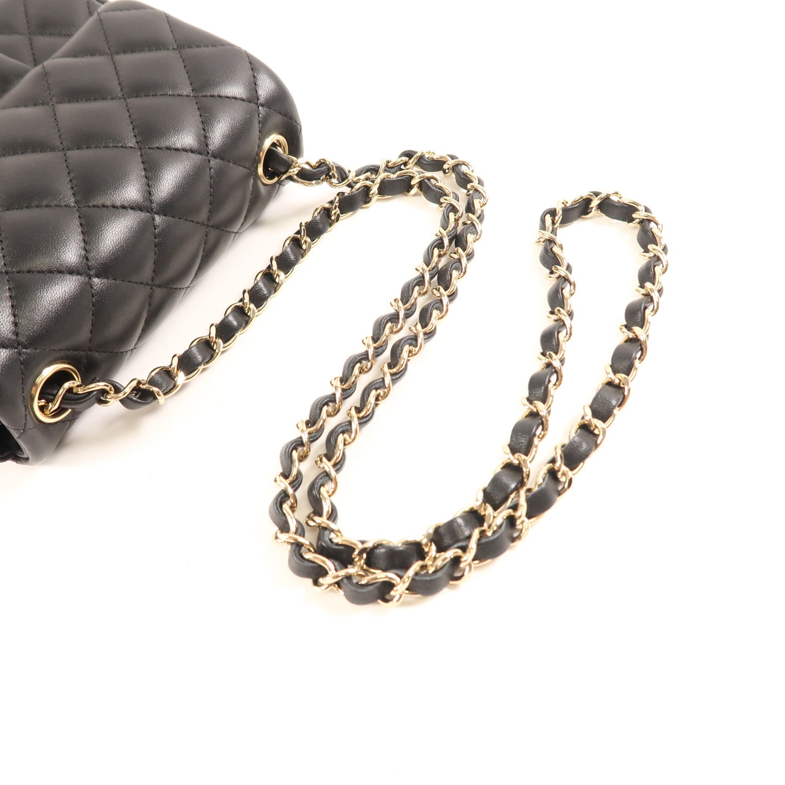 CHANEL 羊皮皮革Mini Classic 17銀扣鏈帶肩背袋