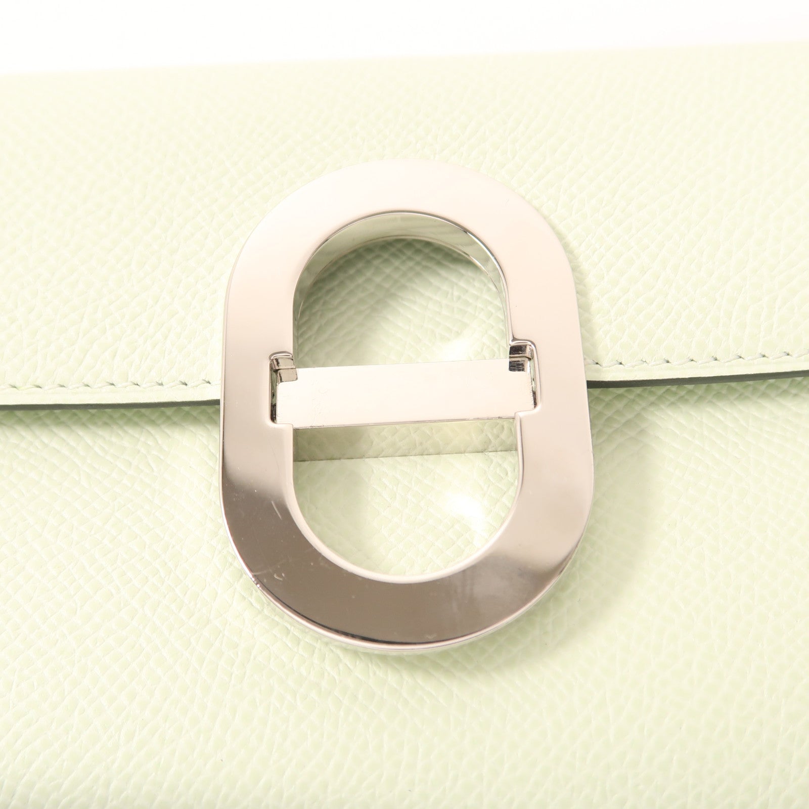 HERMES Epsom皮革Maillon To Go銀扣肩背袋Vert Fizz