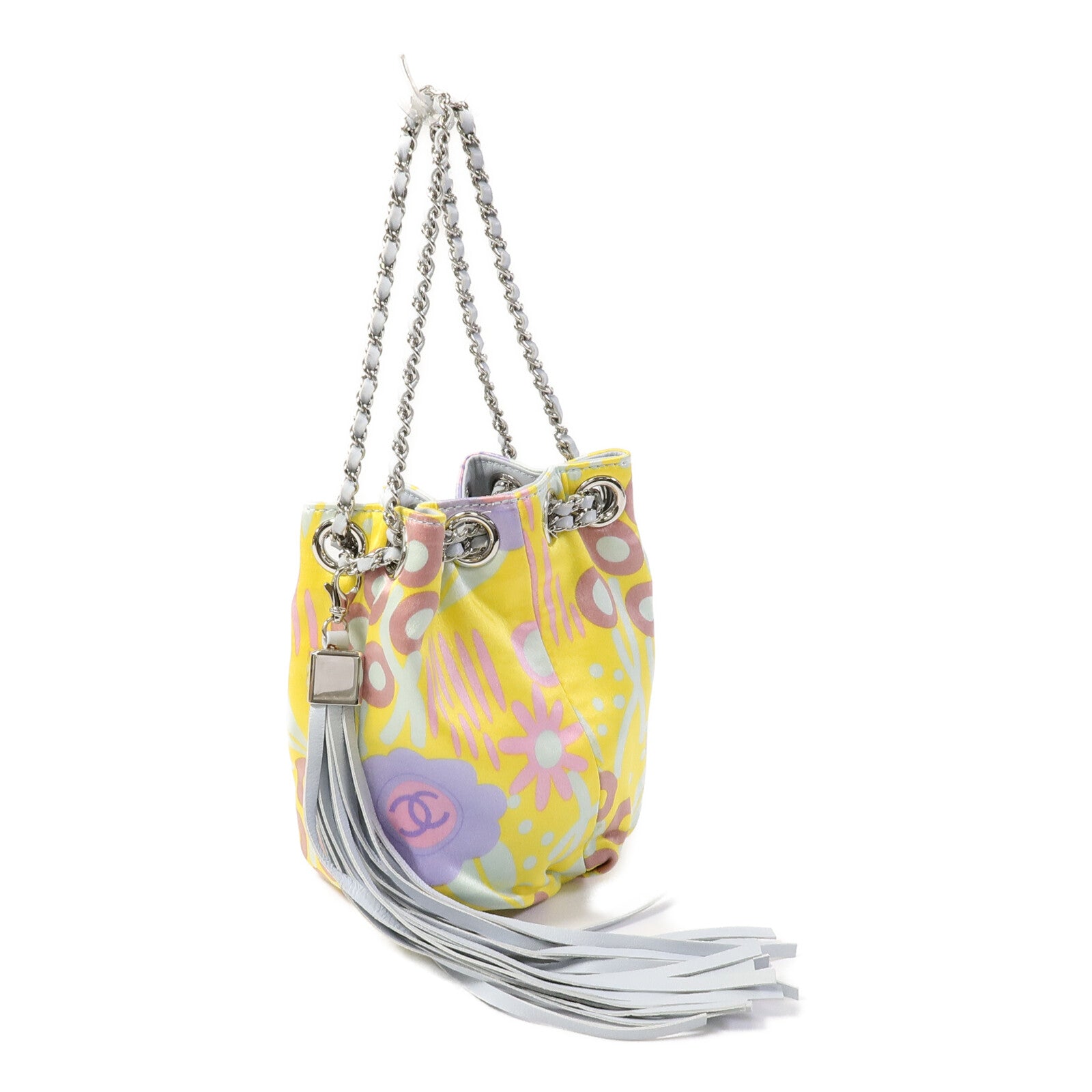 CHANEL 帆布Floral Saint Bucket Bag手挽袋