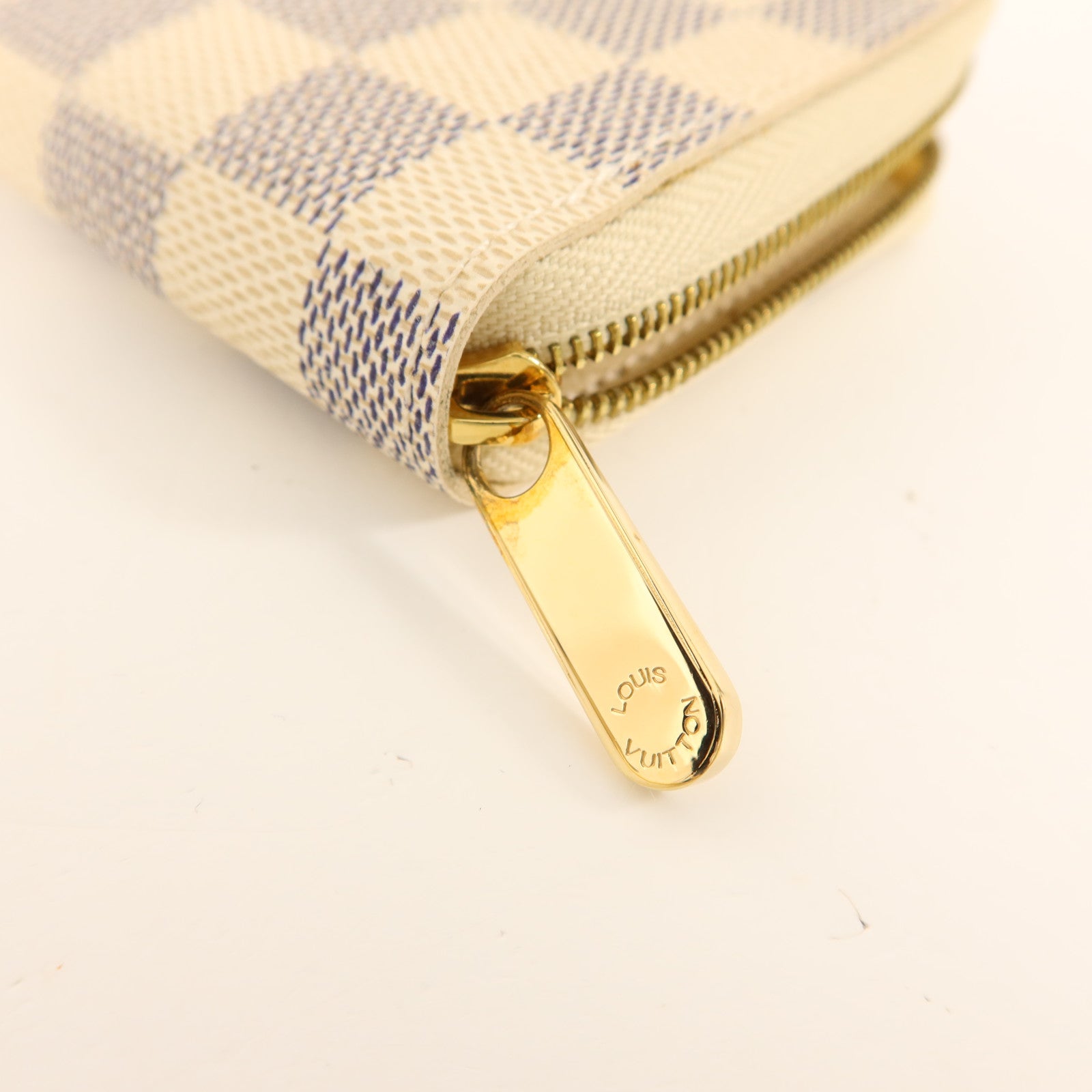 LOUIS VUITTON Damier Azur Coin Purse金扣零錢包