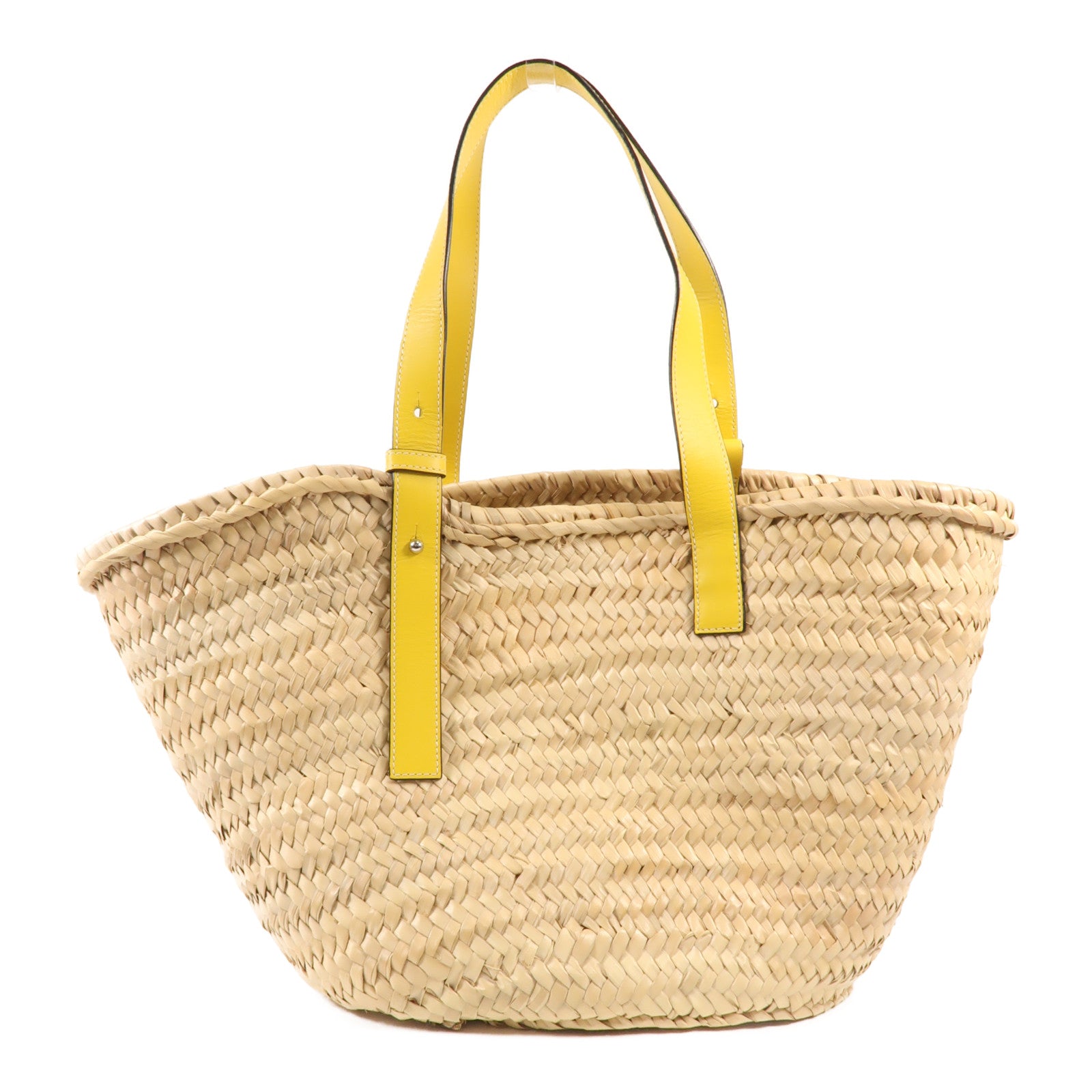 LOEWE 酒椰Basket Bag銀扣手挽袋