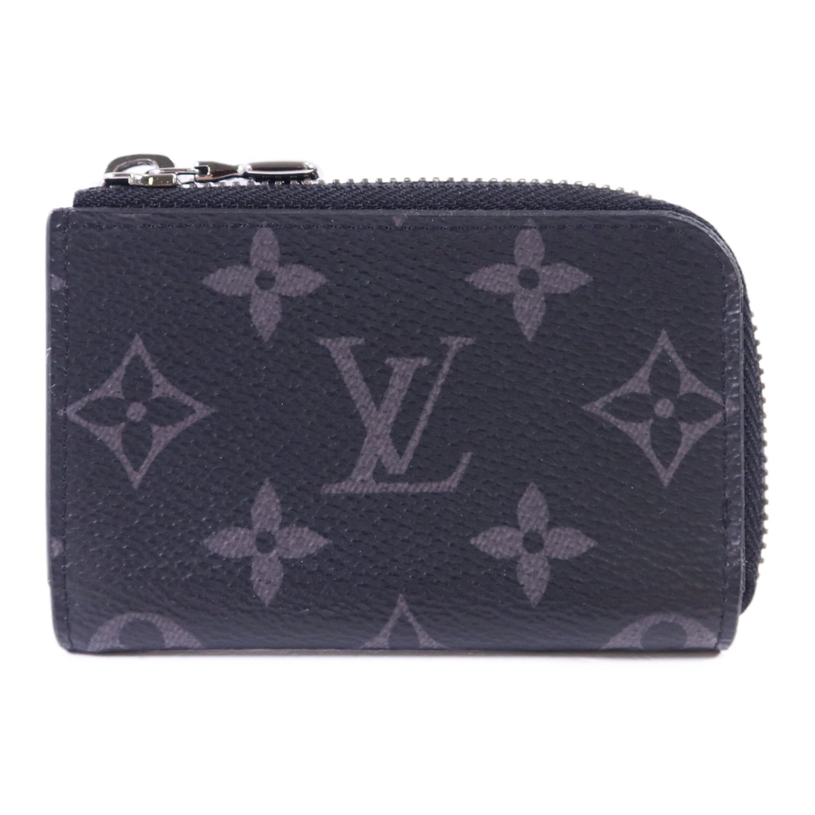LOUIS VUITTON Monogram Eclipse Porte Monnaie Jour銀扣零錢包