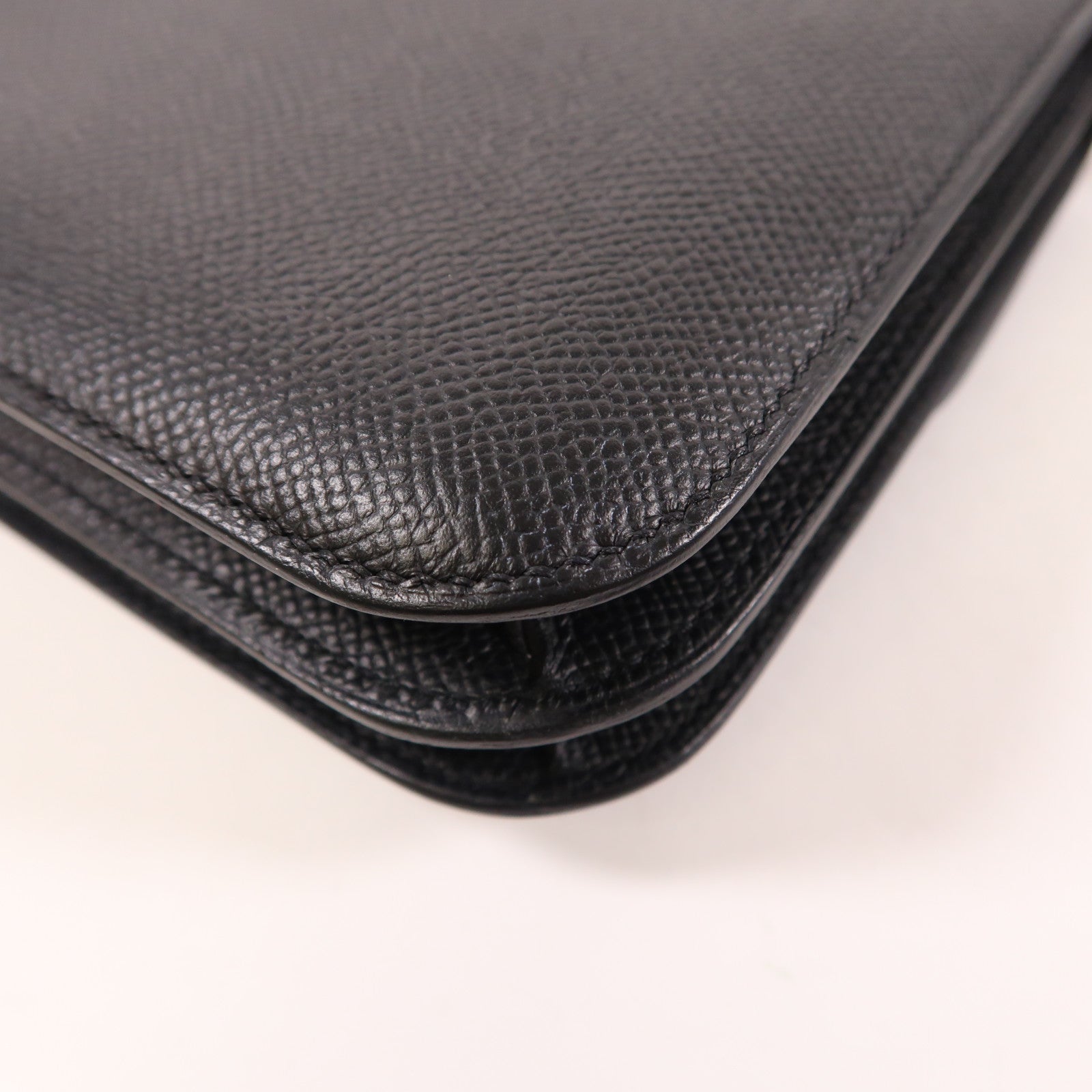 HERMES Epsom皮革Constance Mini肩背袋Noir Black