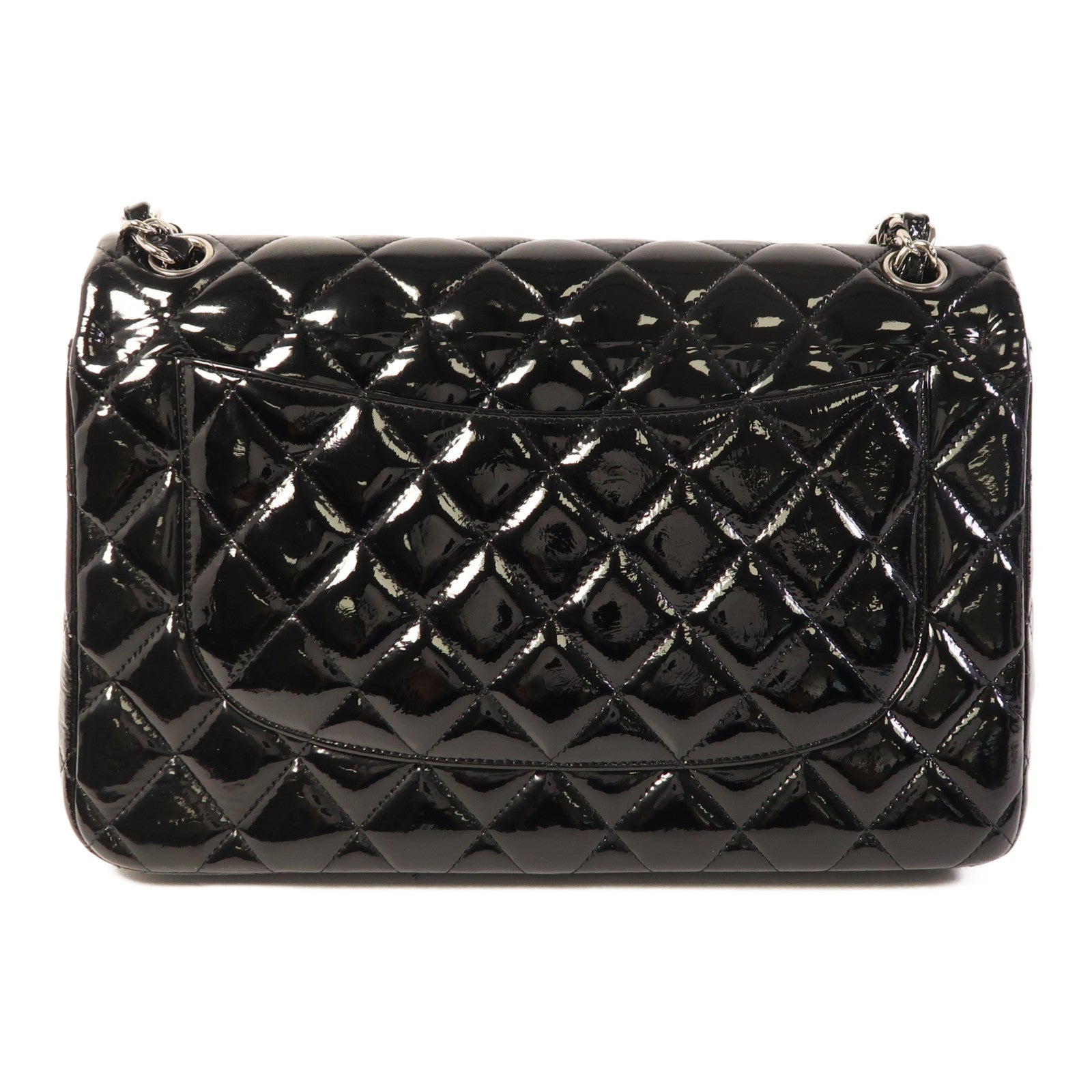 CHANEL Large Classic銀扣鏈帶肩背袋