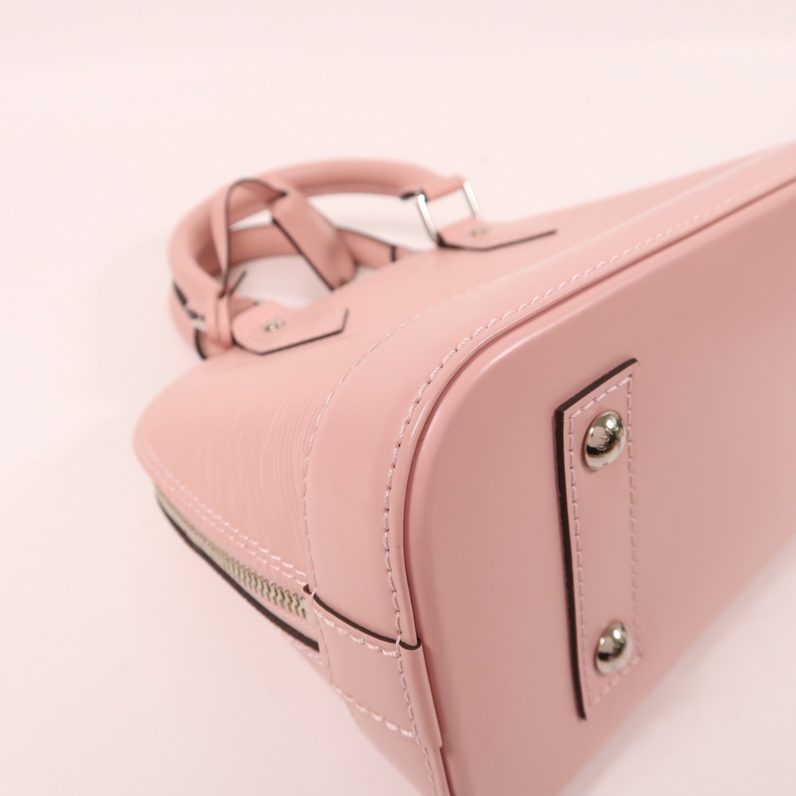 LOUIS VUITTON Epi Alma BB銀扣手挽肩背兩用袋粉紅色