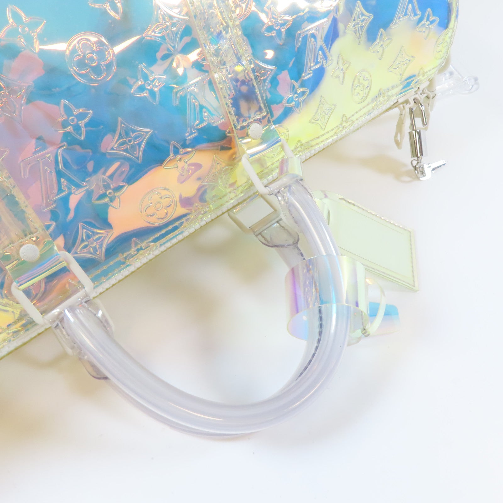 LOUIS VUITTON Monogram Prism Keepall Bandouliere 50手挽肩背兩用袋透明