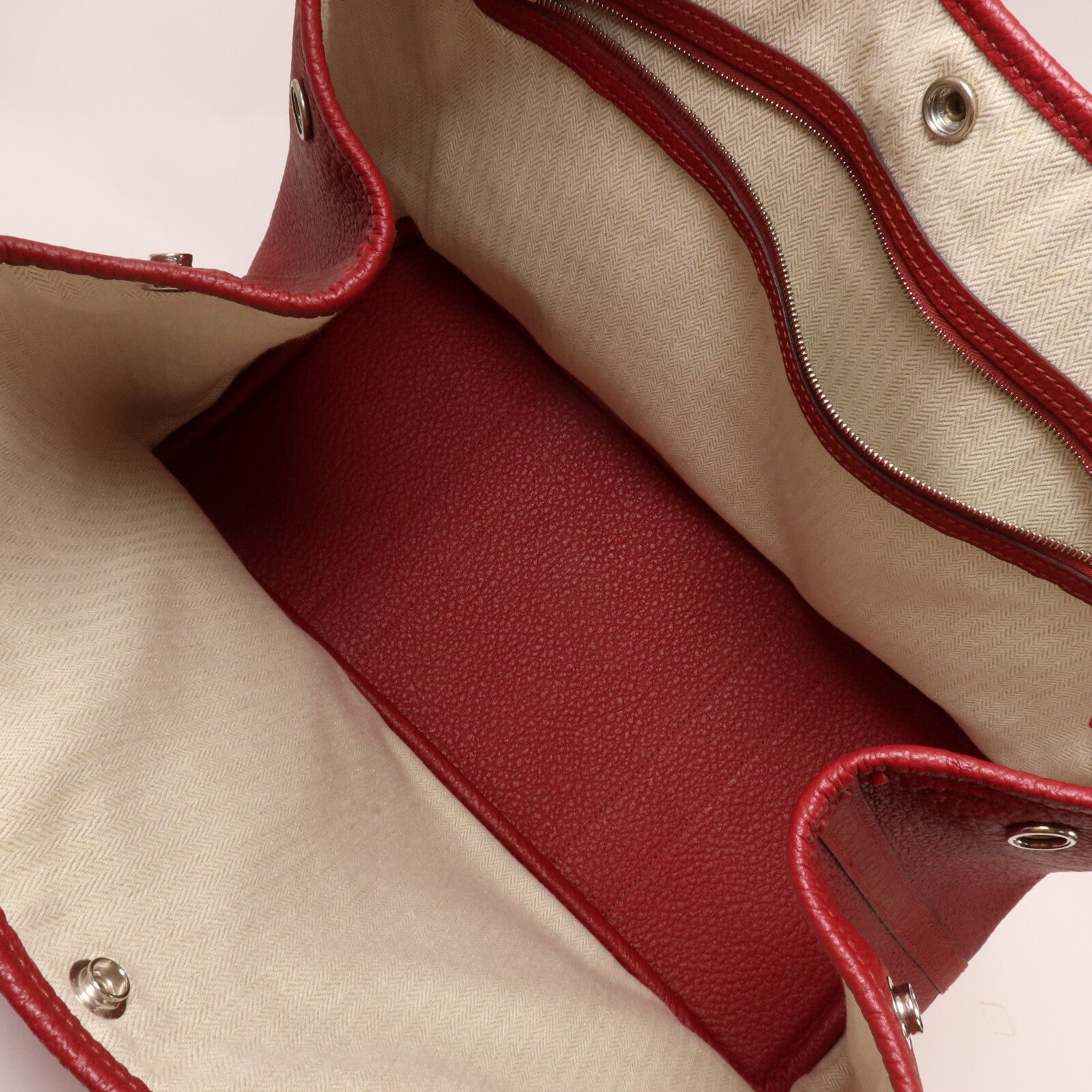 HERMES Negonda皮革Garden Party PM手挽袋Rouge Garance