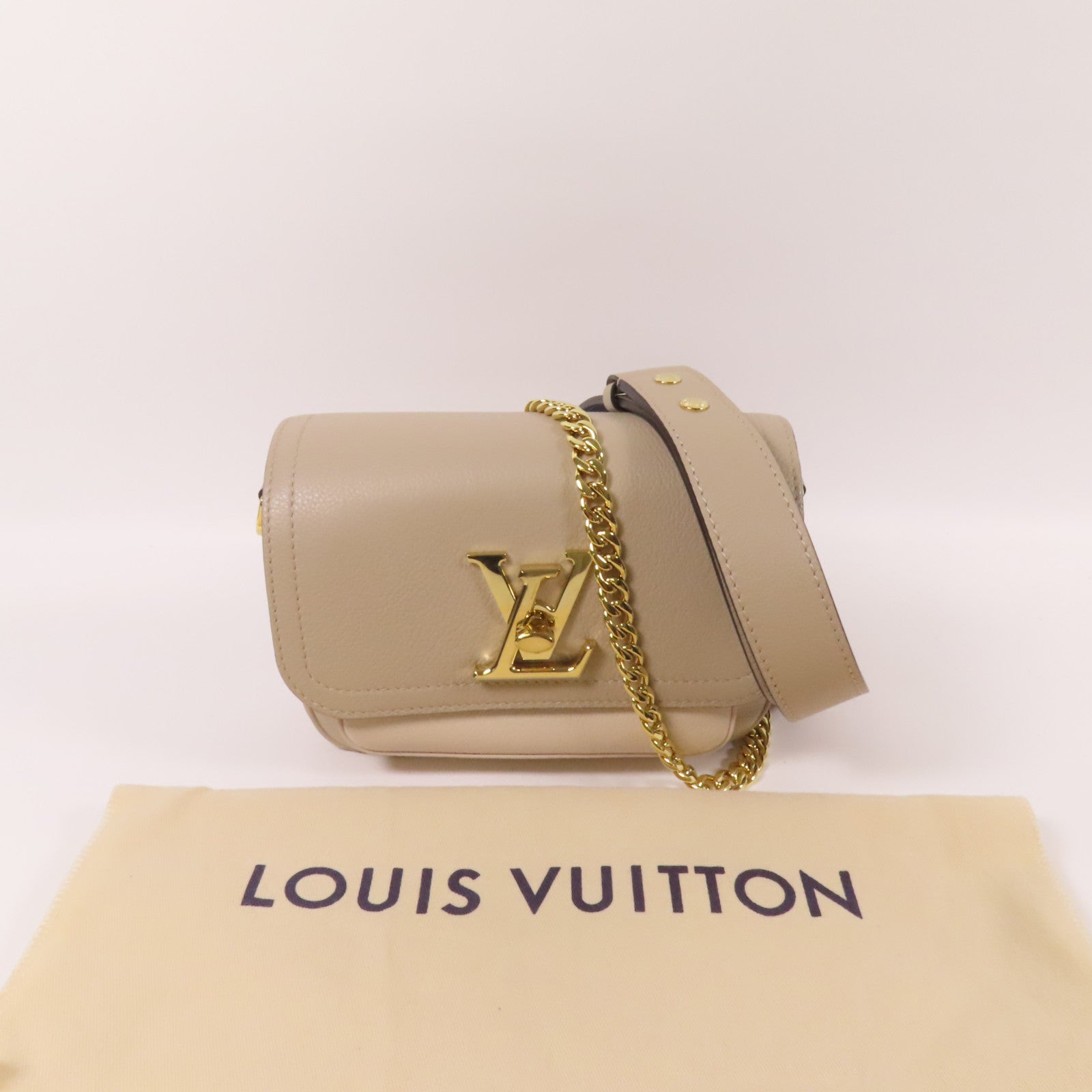 LOUIS VUITTON 牛皮皮革Lockme Tender金扣手挽肩背兩用袋