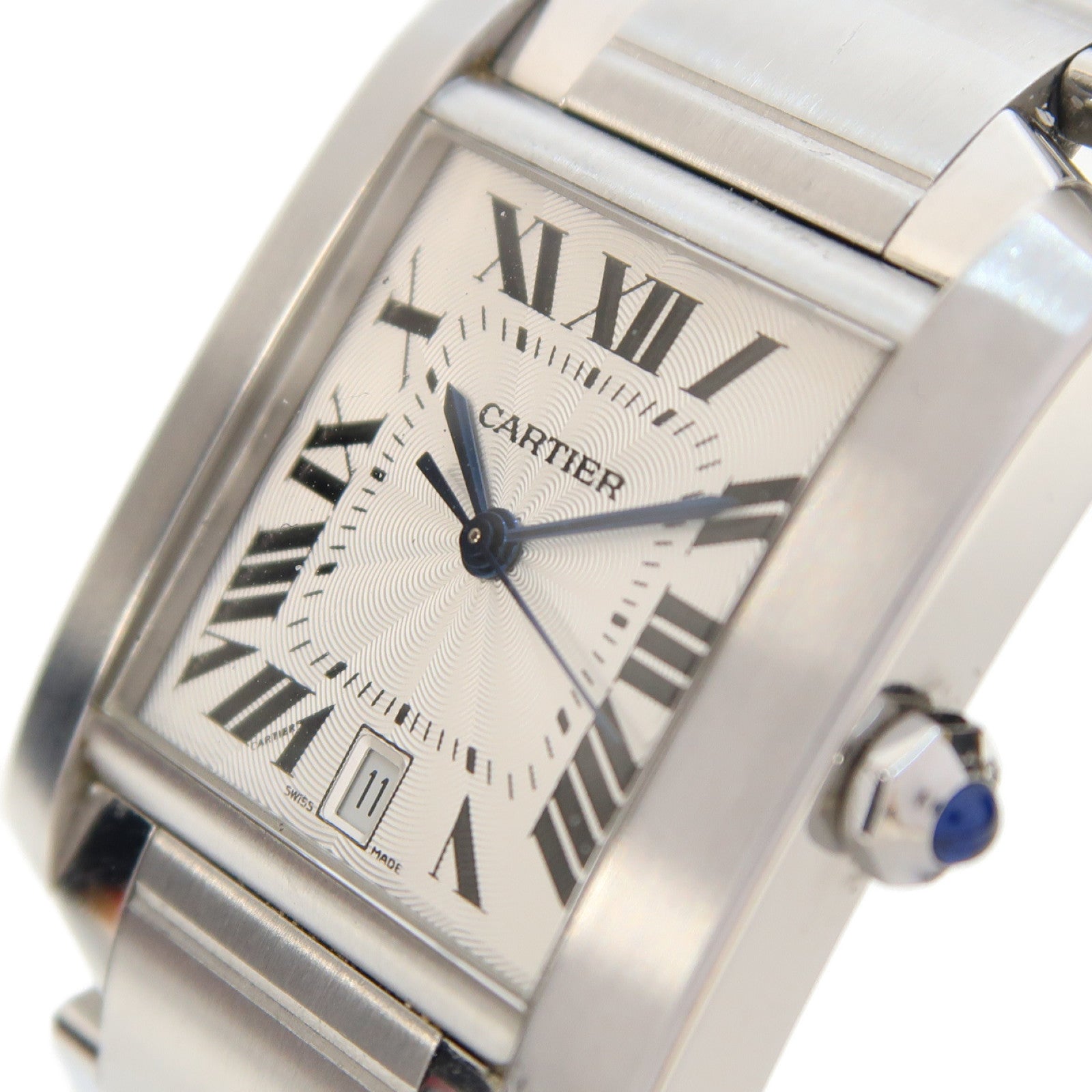 CARTIER Tank Francaise不鏽鋼手錶自動機芯銀色