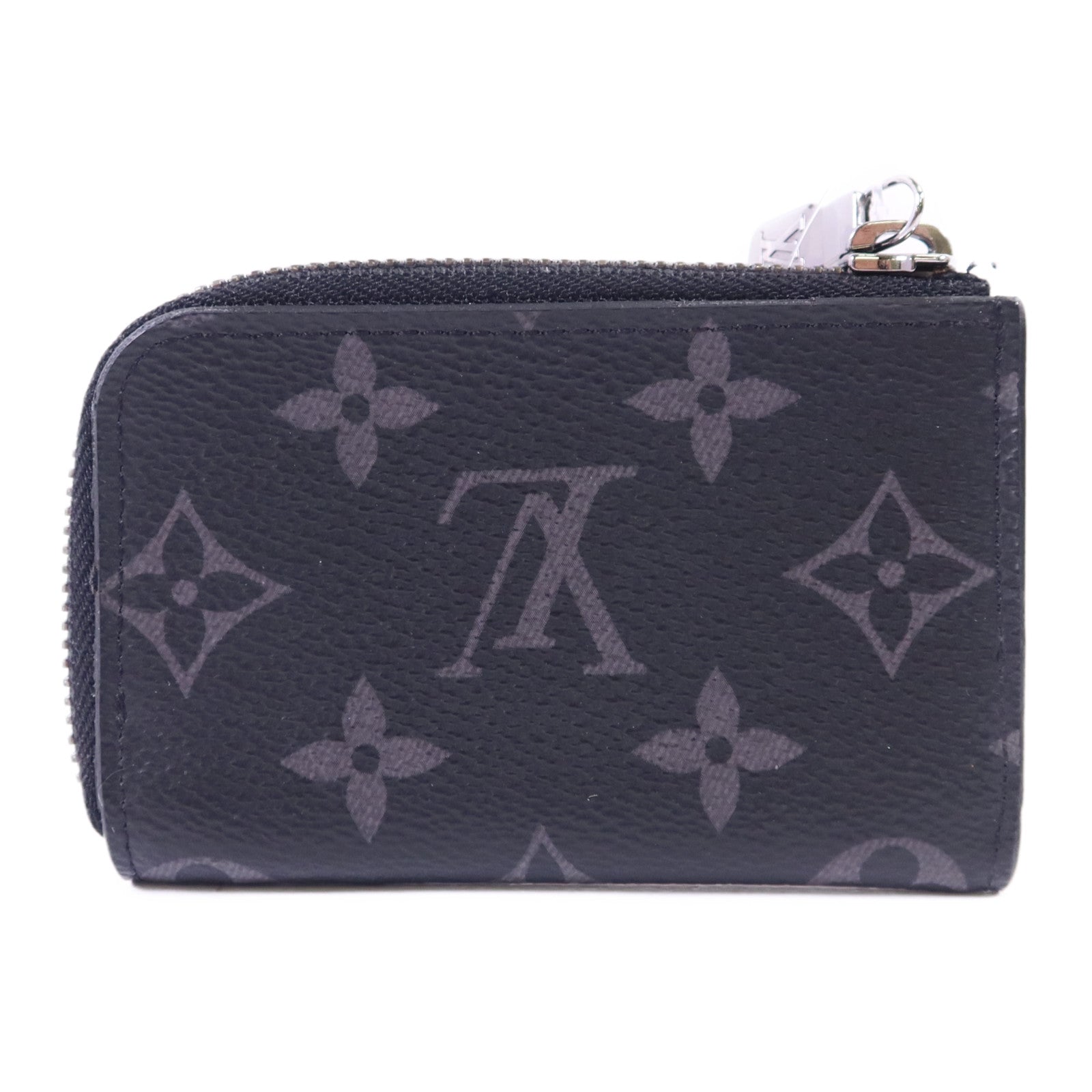 LOUIS VUITTON Monogram Eclipse Porte Monnaie Jour銀扣零錢包