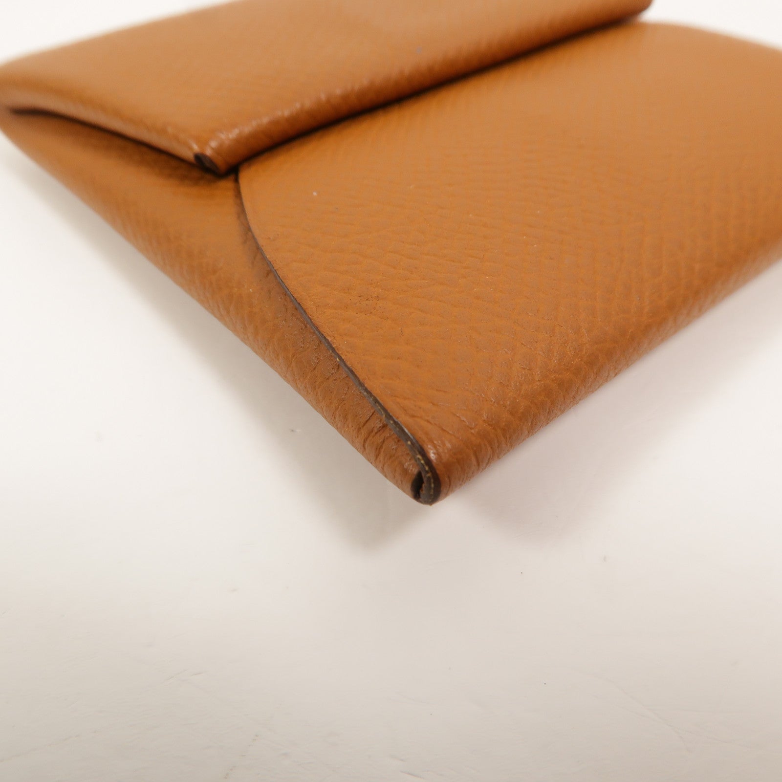 HERMES Epsom皮革Bastia零錢包Gold