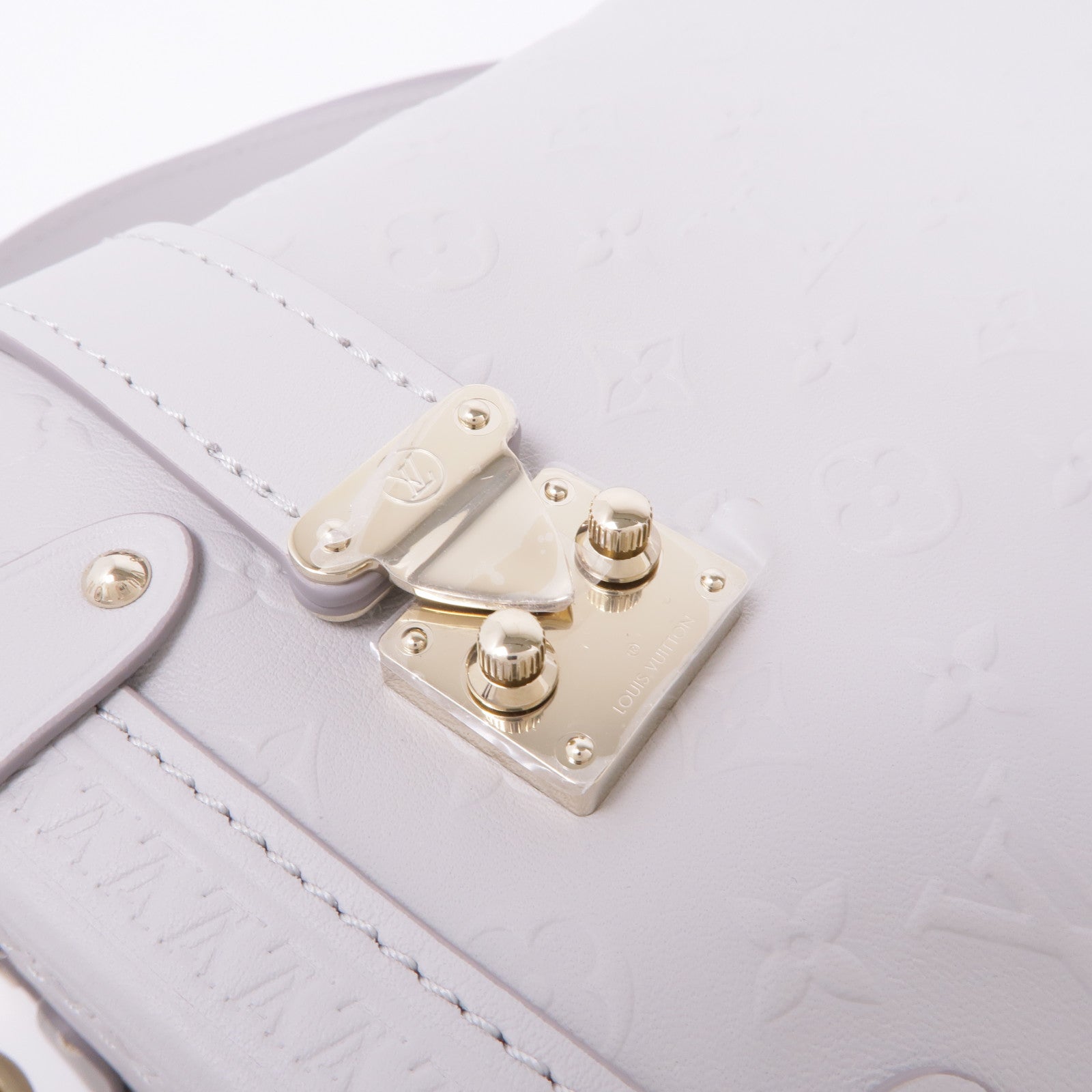 LOUIS VUITTON 牛皮皮革Side Trunk MM金扣手挽肩背兩用袋