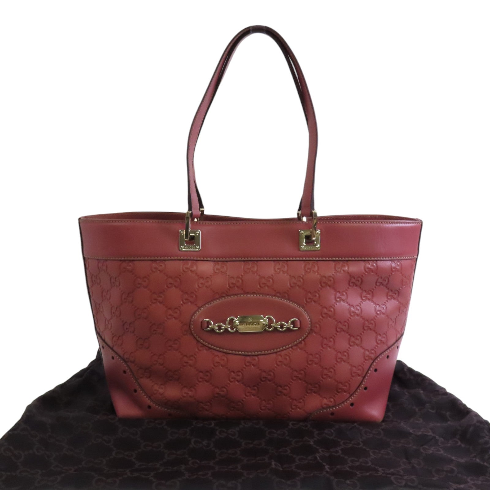 GUCCI 牛皮皮革Guccissima金扣肩背袋