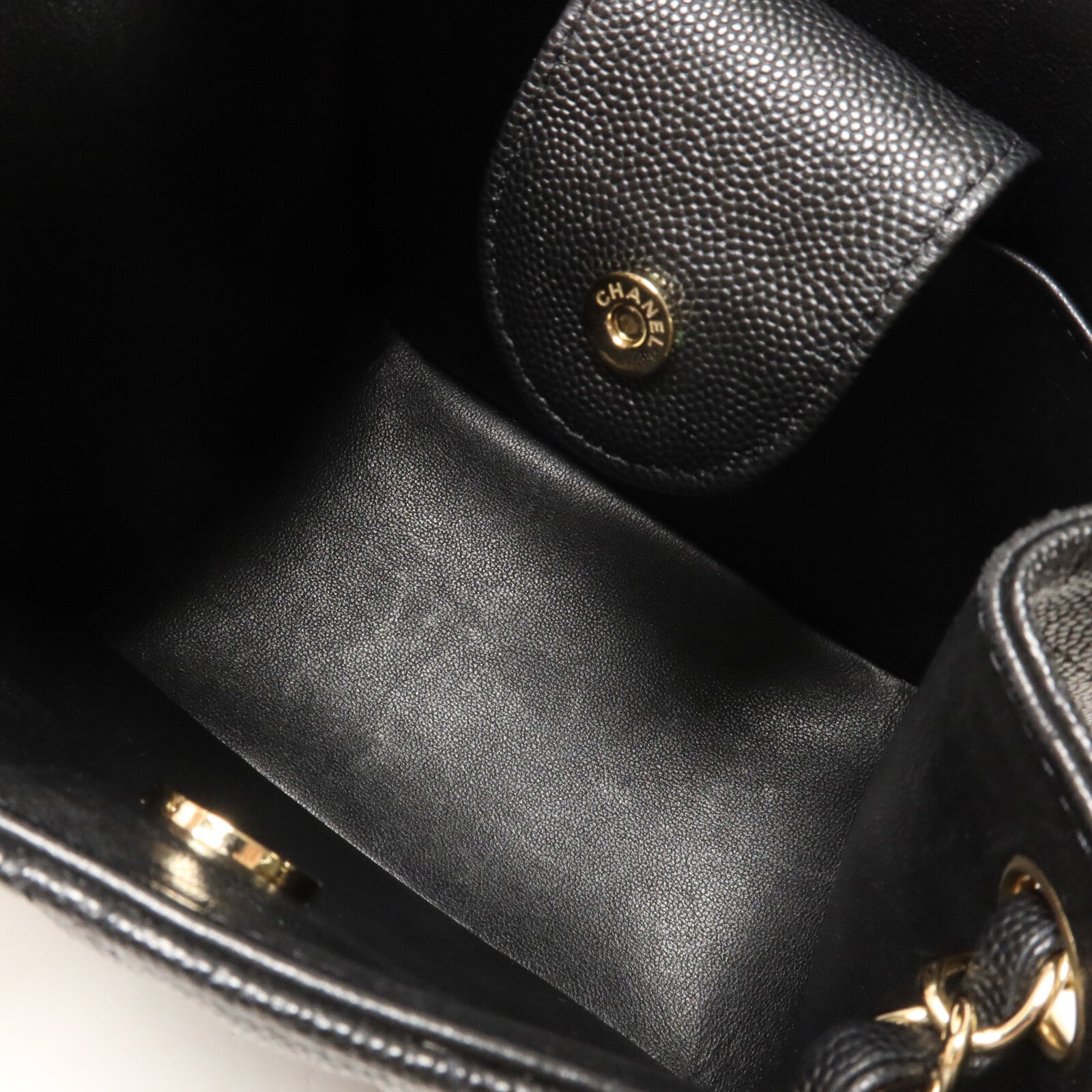 CHANEL 牛皮皮革Mini Bucket鏈帶肩背袋
