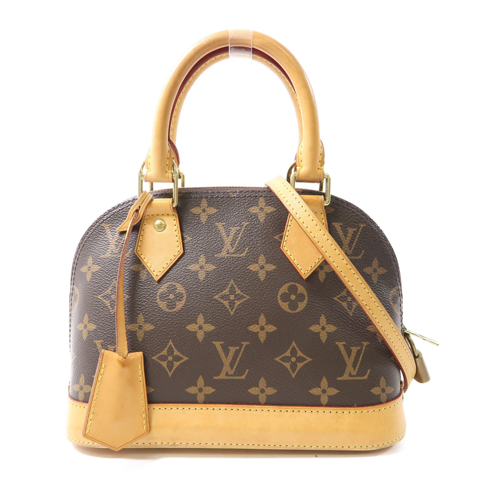 LOUIS VUITTON Monogram Alma BB金扣手挽肩背兩用袋棕色