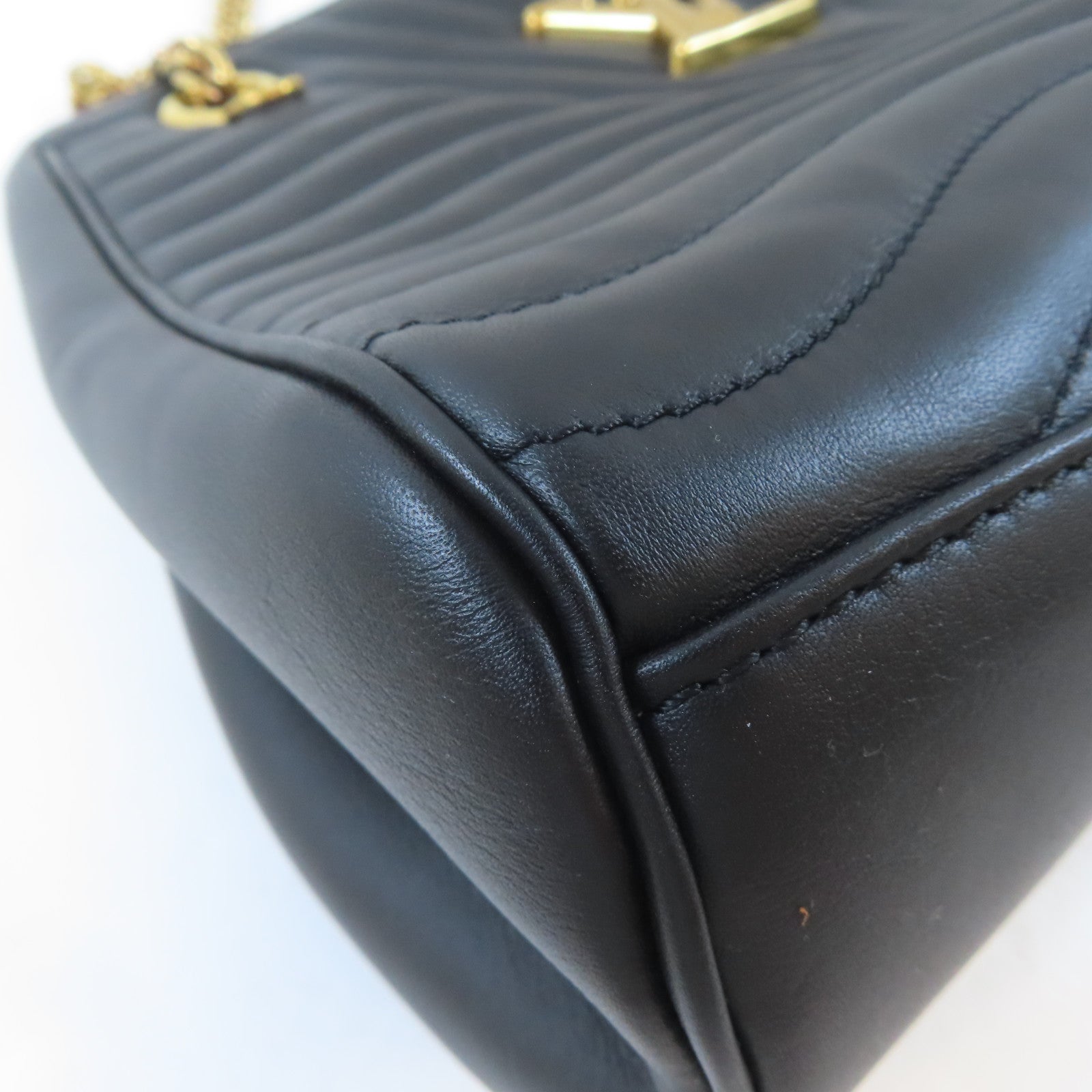 LOUIS VUITTON 牛皮皮革New Wave Tote金扣鏈帶肩背袋黑色