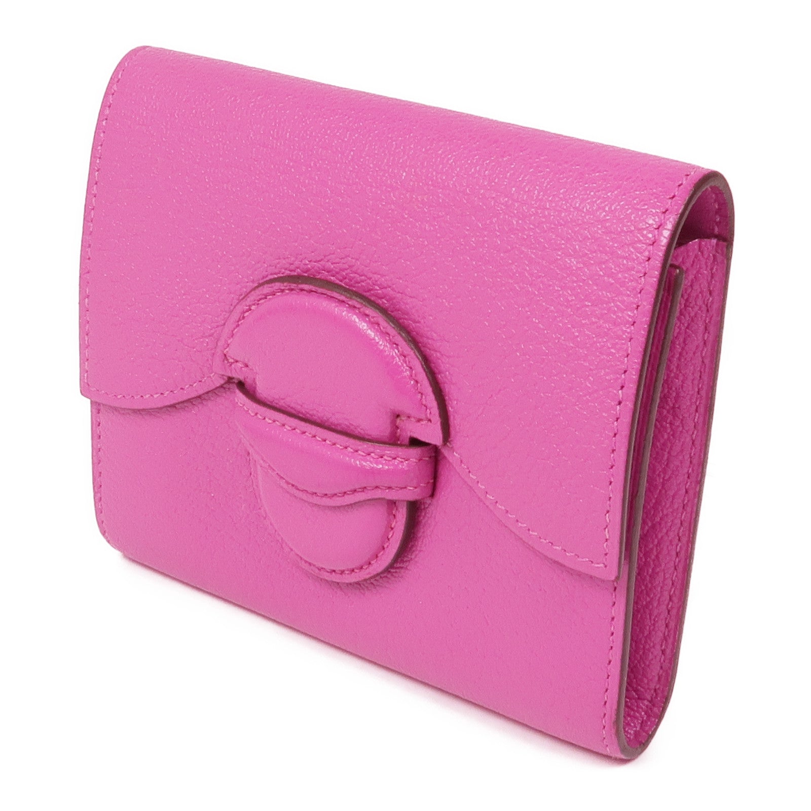 HERMES Chevre皮革Nevelle Petite Marco銀扣錢包