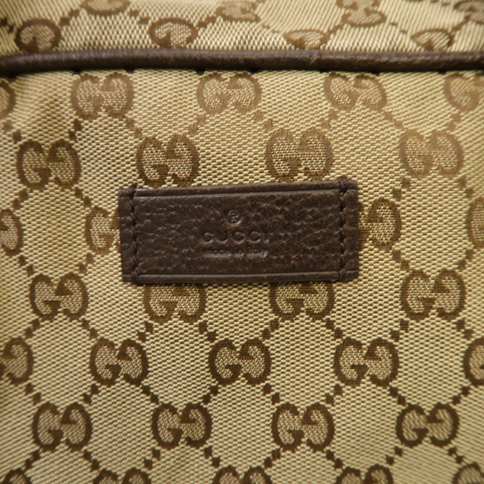 GUCCI 帆布Boston Bag波士顿包棕色