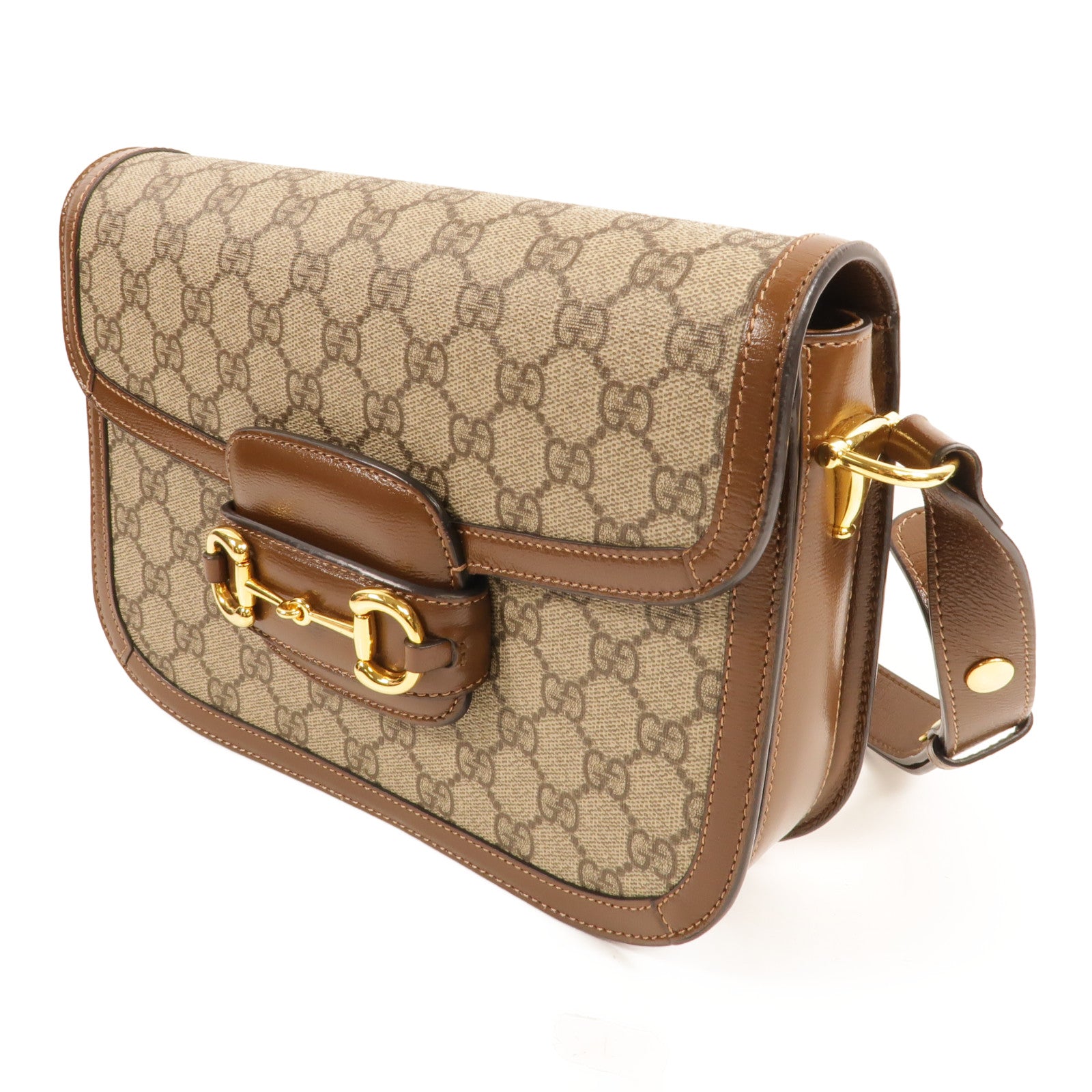 GUCCI 塗層帆布Horsebit 1955 Medium肩背袋