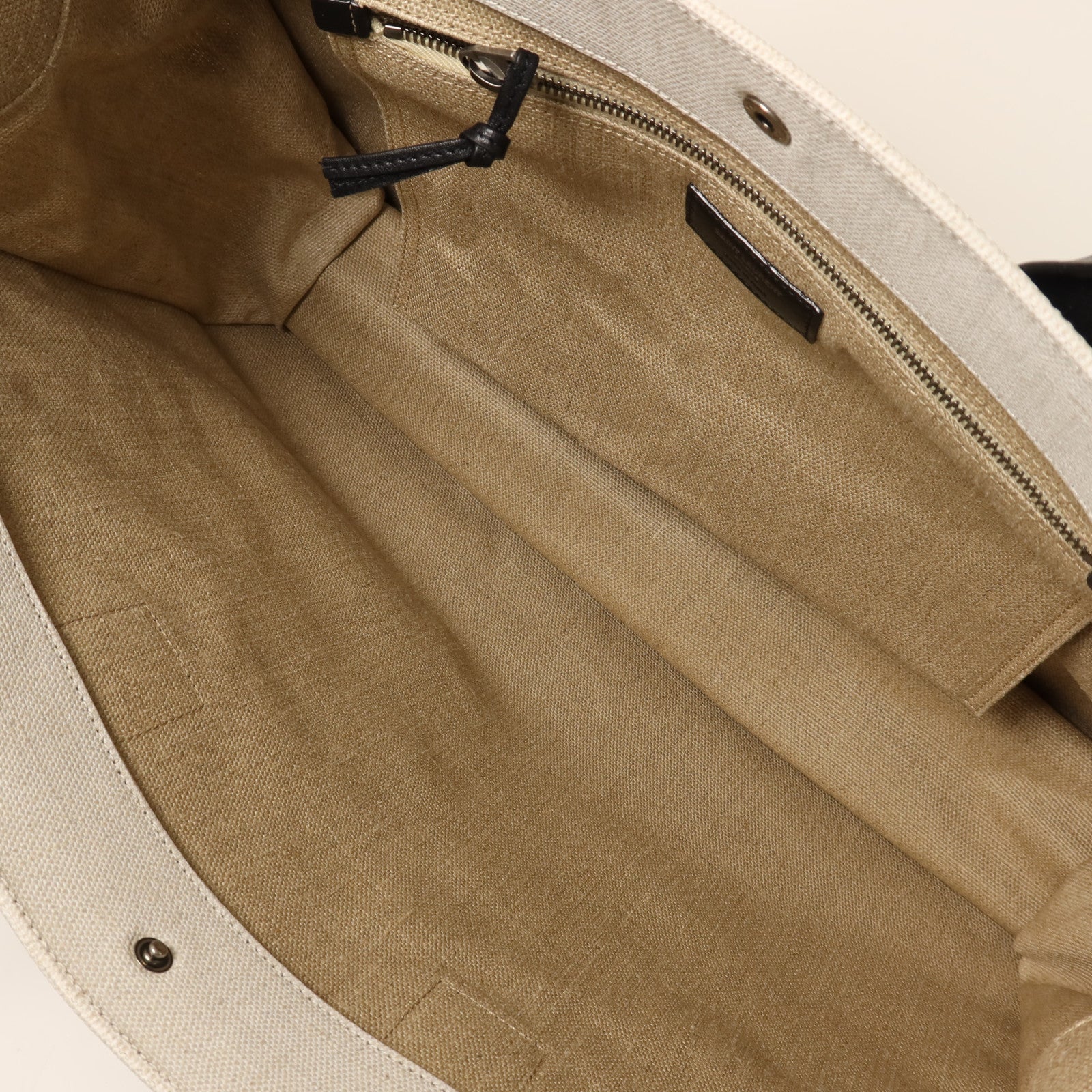 SAINT LAURENT 帆布Rive Gauche Large銀扣手挽袋