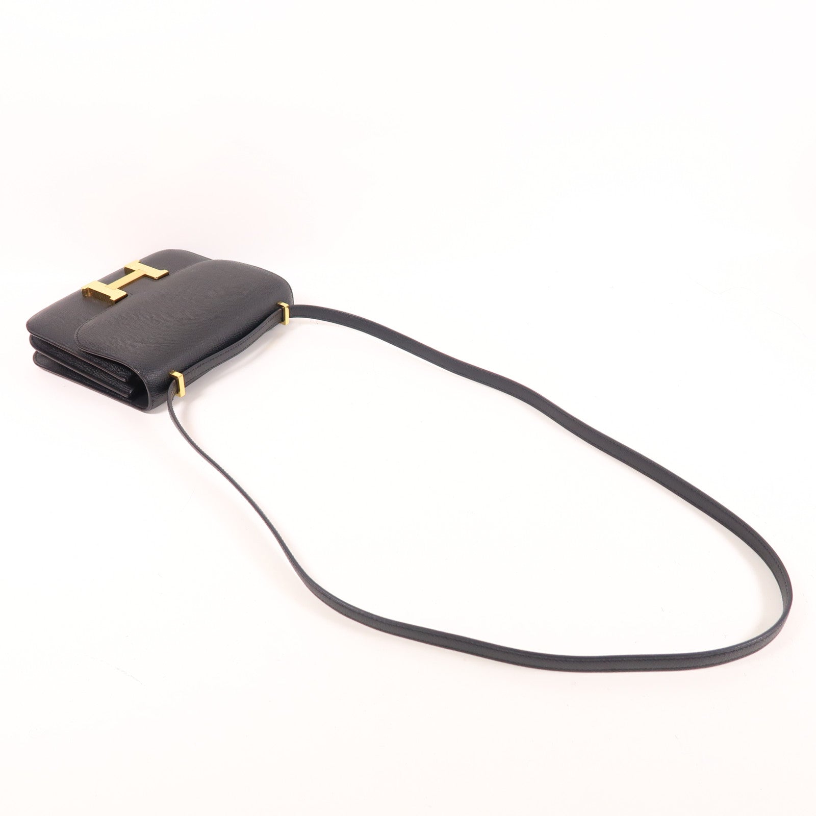 HERMES Epsom皮革Constance Mini肩背袋Noir Black